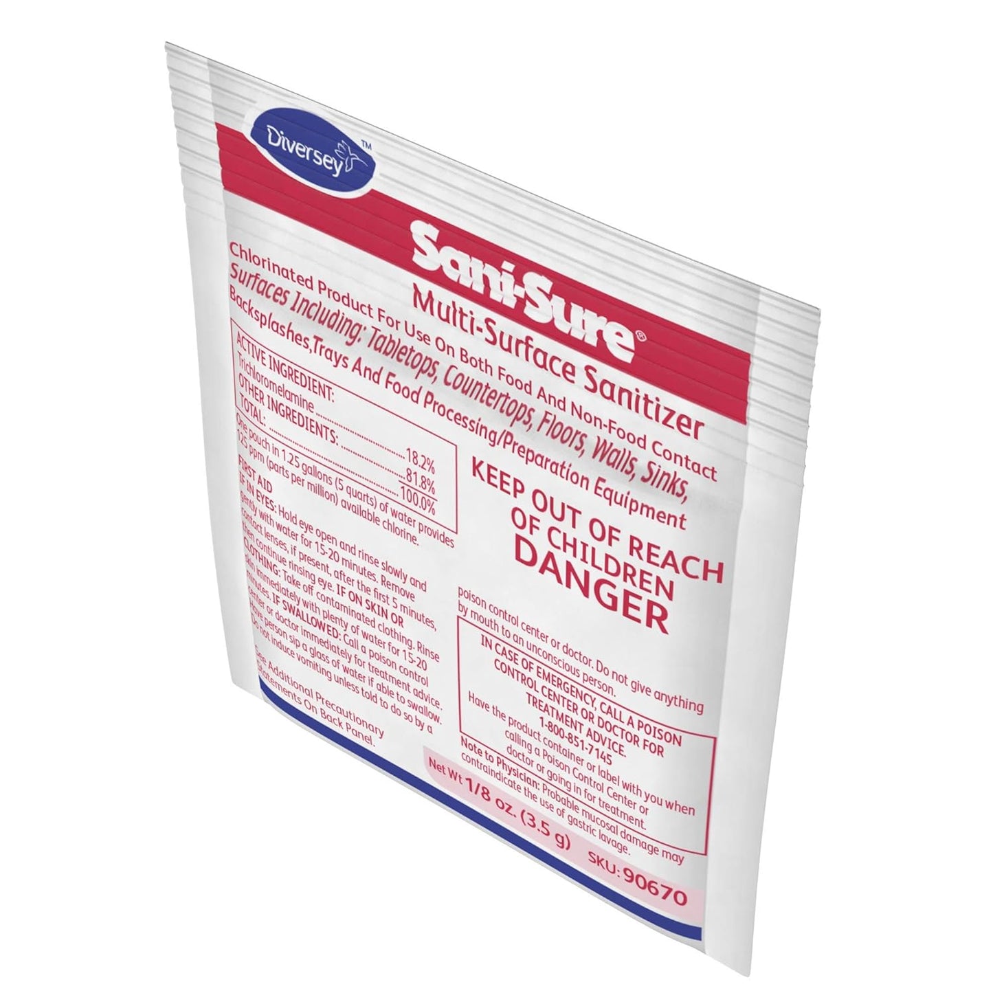 Diversey Sani-Sure Multi-Surface Sanitizer (.125-Ounce, Case of 100)