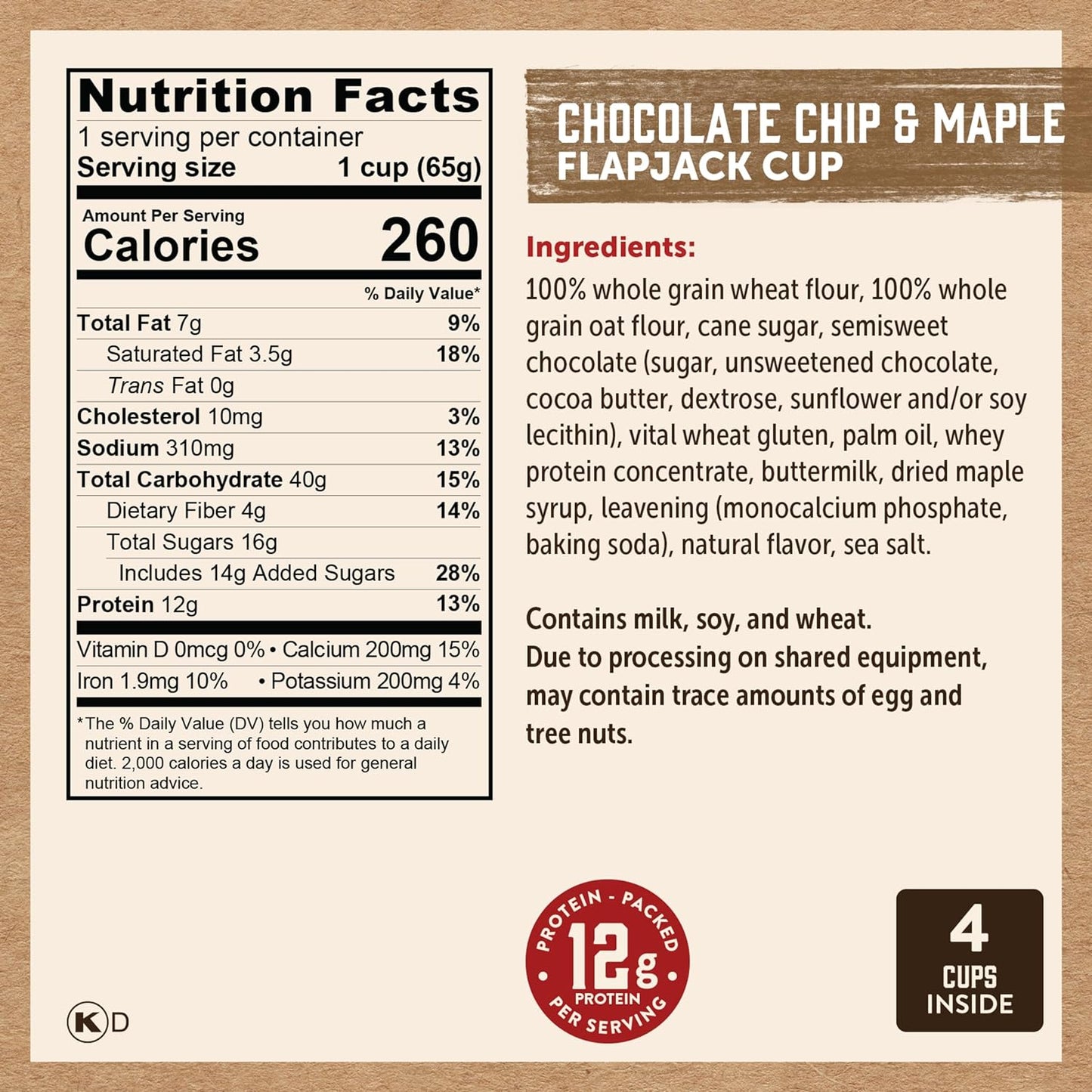 Kodiak Cakes Protein Pancake On The Go Flapjack Cups Mix; Buttermilk, Chocolate Chip, & S’mores Variety Pack