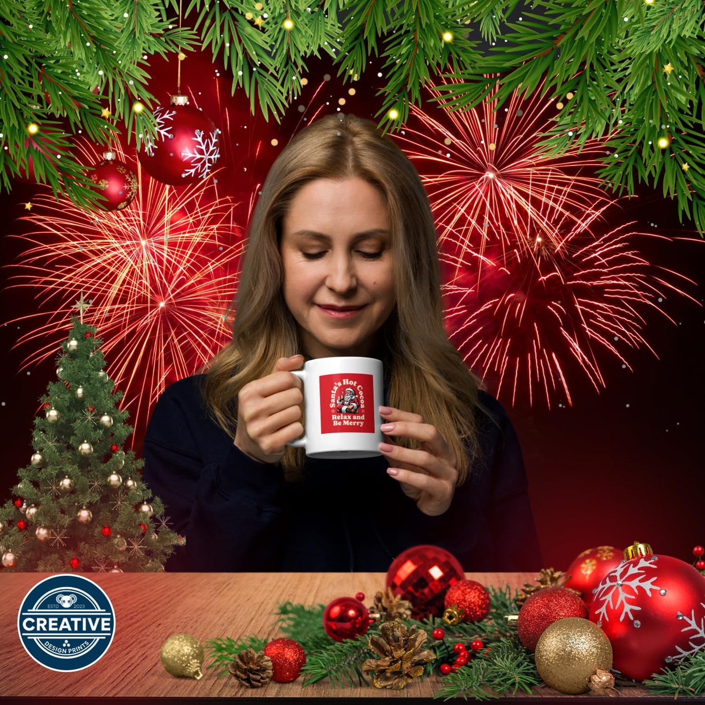 11 OZ Novelty Coffee Mugs - Christmas Gift (Christmas-themed hot chocolate.)