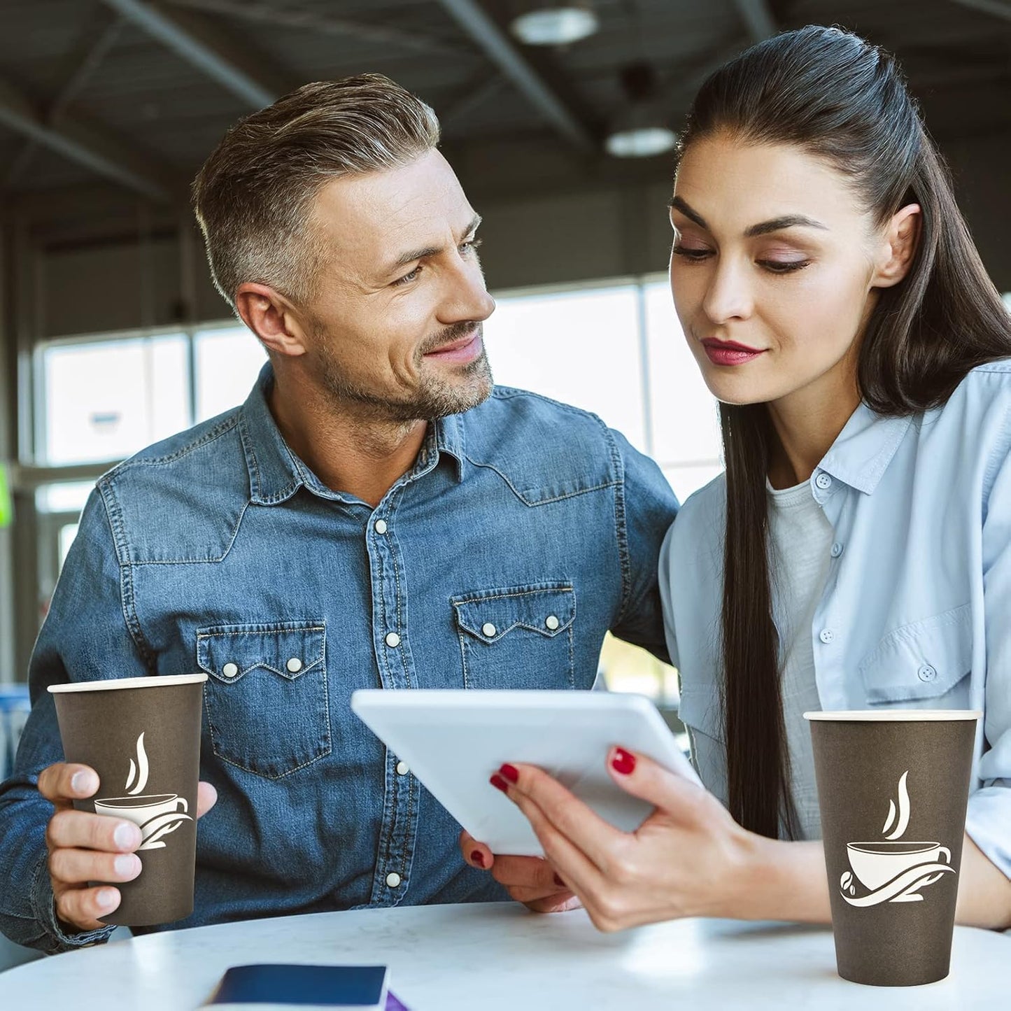 LITOPAK 210 Pack 16 oz Paper Cups, Brown Disposable Hot Coffee Cups for Party, Picnic, Travel, and Events