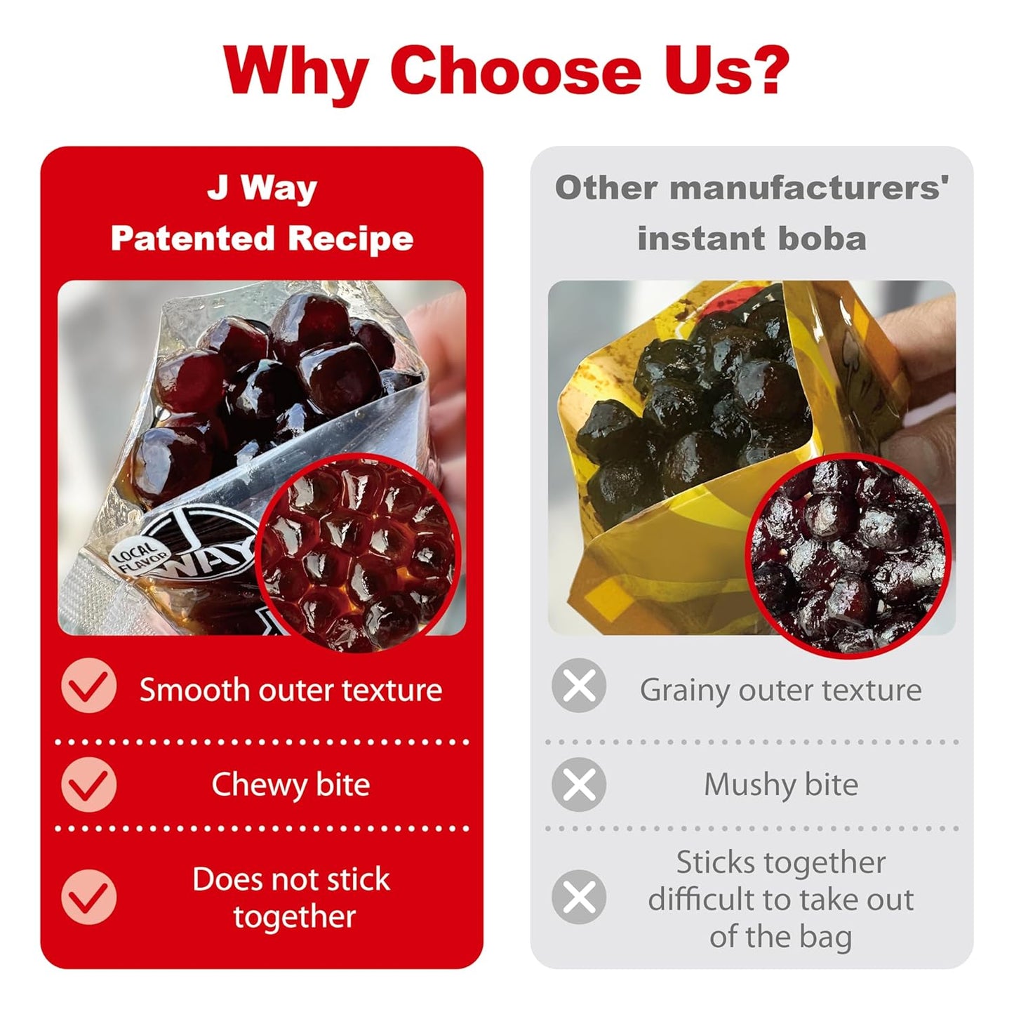 J WAY LOCAL FLAVOR BOBA Authentic Instant Tapioca Boba Pearls Bulk, 60 Servings for Milk Tea,Smoothies and Desserts,Fruity Flavor (Ready in Just 20 Seconds,No Preservatives,Gluten Free)