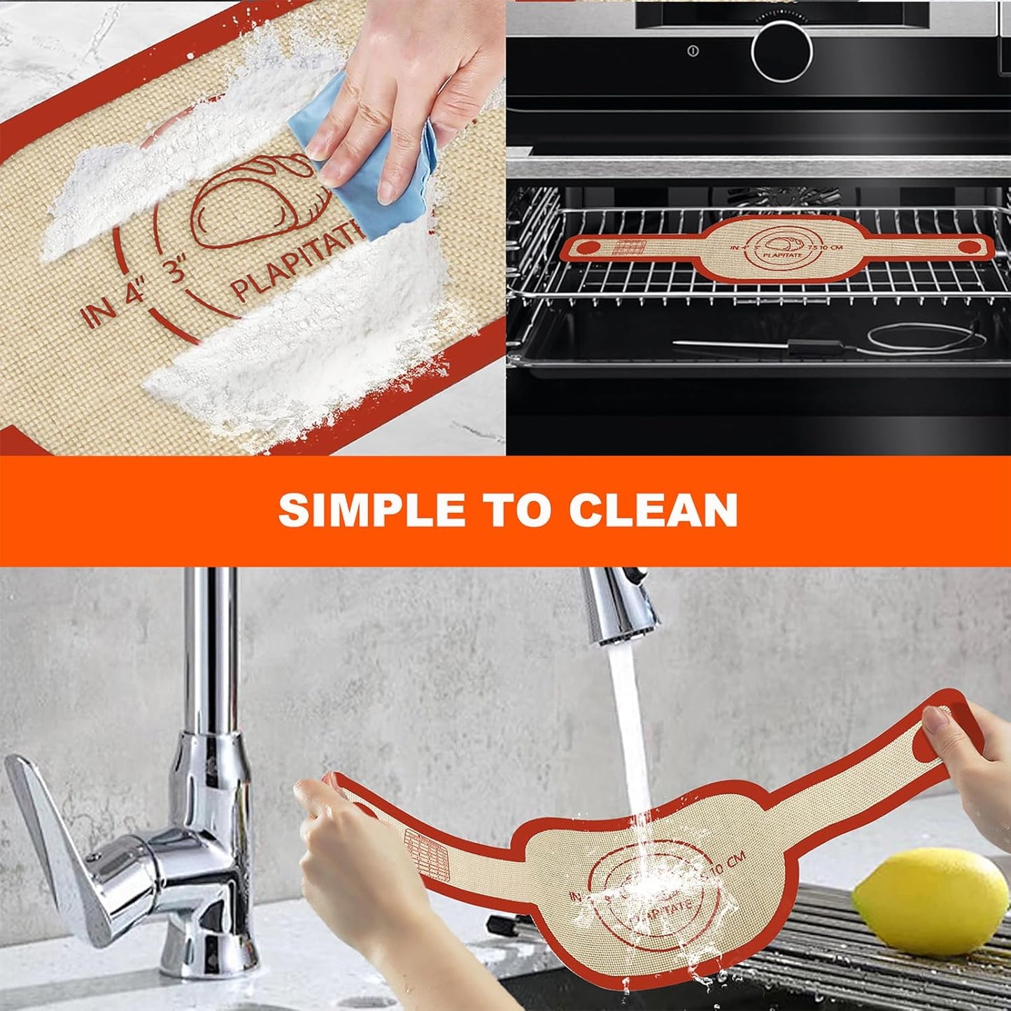 Silicone Bread Sling Dutch Oven Liner, Non-Stick & Easy Clean Reusable Oval Silicone Bread Sling Baking Mat, Easy to Transfer Sourdough Bread - 2 Red Set