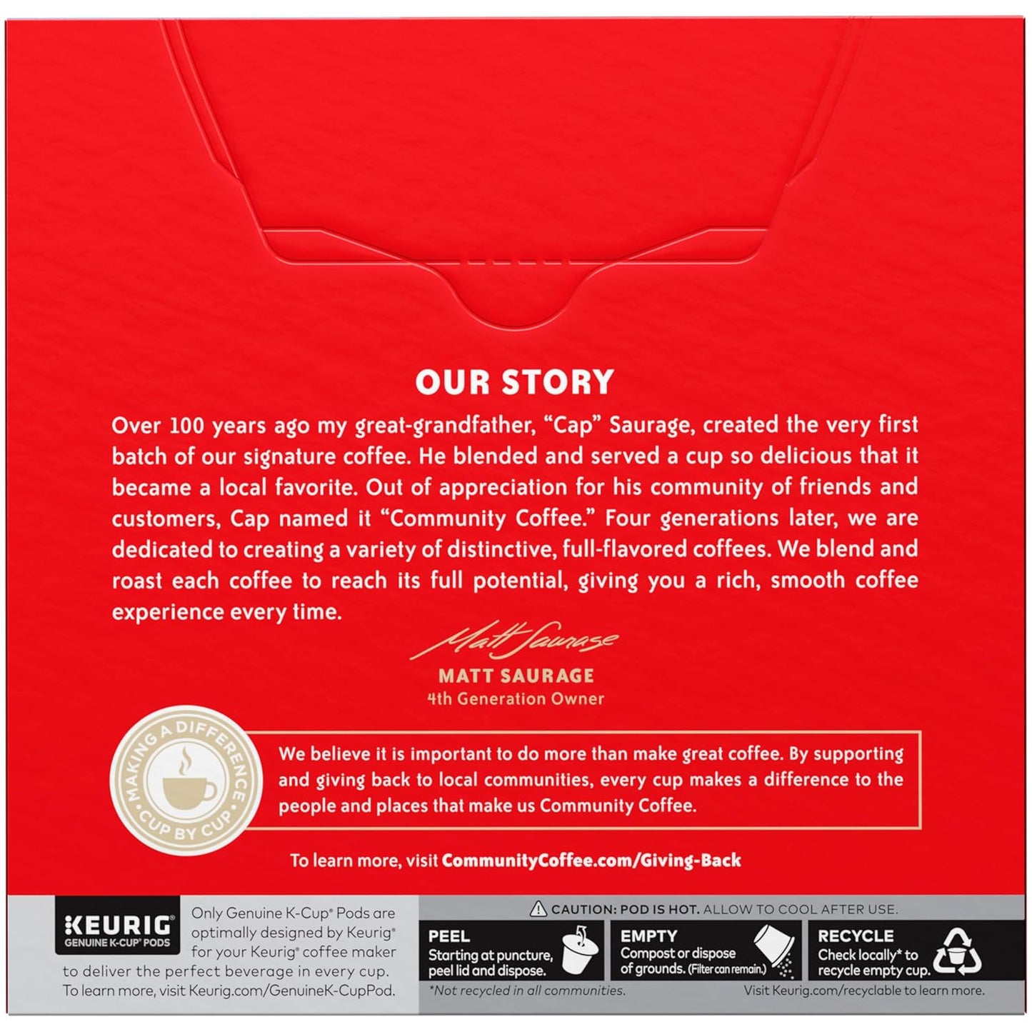 Community Coffee House Blend Medium-Dark Roast Single Serve Keurig K-Cup Pods 32 ct Box