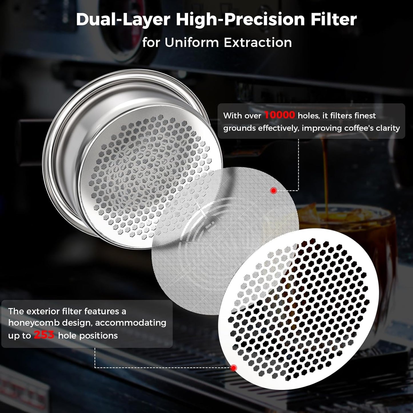 IKAPE 58MM Bottomless Naked Portafilter Black, Compatible with E61, Flair 58, ECM, Rocket, Sanremo, Synesso, Slayer, VBM Coffee Machines (Included 20g Capacity Filter Basket)