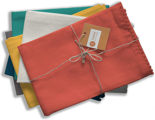 TARAN LIVING Kitchen Towels Dish Towels for Kitchen Tea Towels for Kitchen Bar Towels for Cloth Towels dishcloths - Solid 18"x28" Pack of 6 (Assorted (1), Pack of 6)