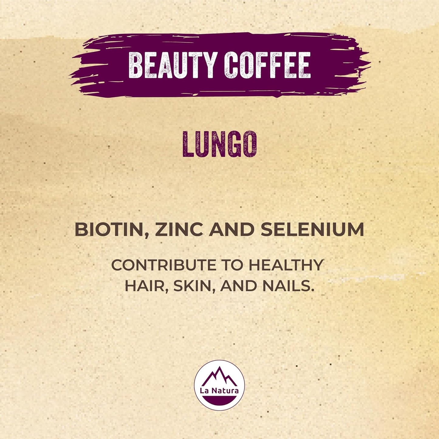 La Natura Lifestyle Beauty Coffee Pods - Lungo Roast European-Style with Biotin, Zinc & Selenium for Hair, Skin & Nails Health - Compostable Nespresso Original Line Compatible Capsules - Pack of 60