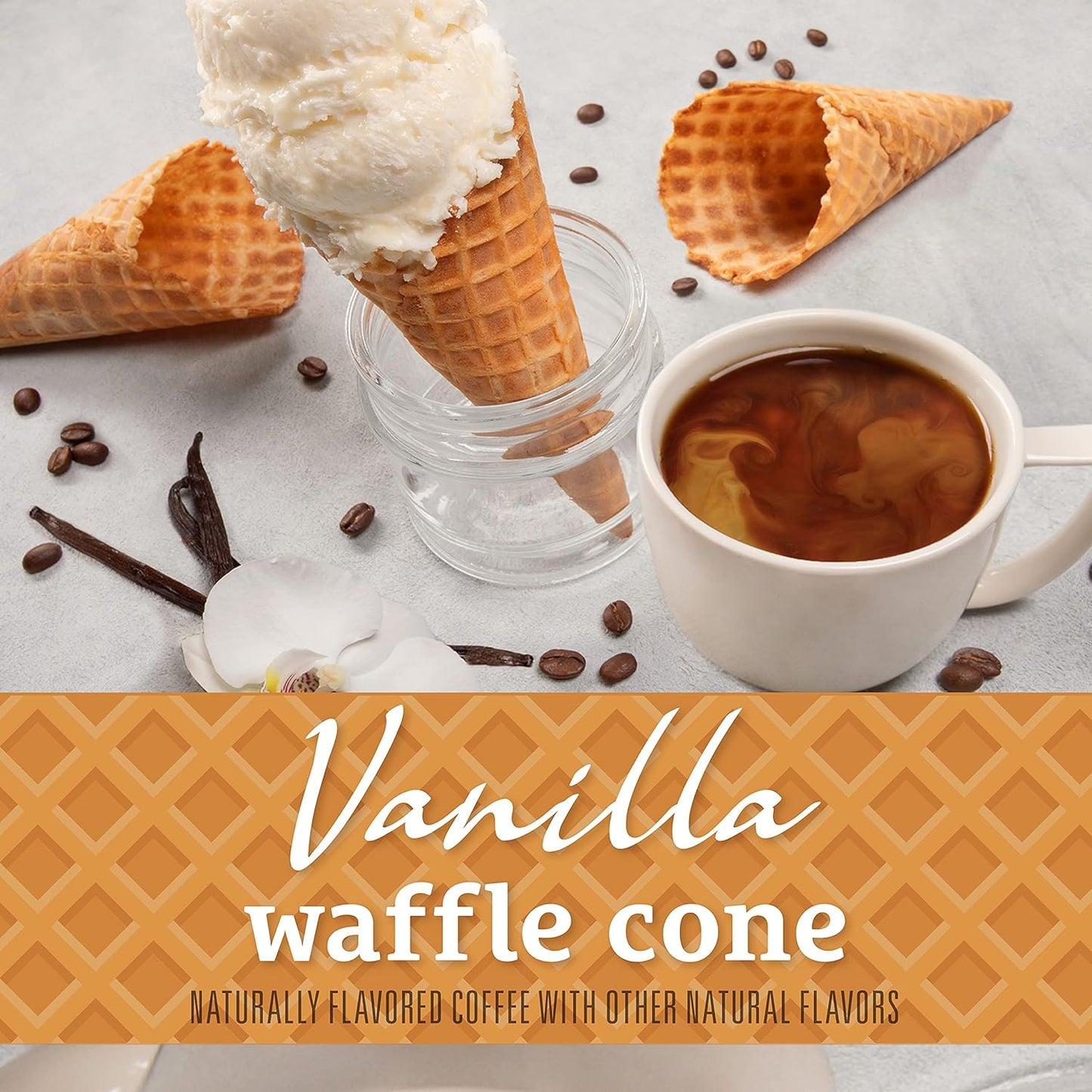 Community Coffee Vanilla Waffle Cone 96 Count Coffee Pods, Ice Cream Flavored, Compatible with Keurig 2.0 K-Cup Brewers, 24 Count (Pack of 4)