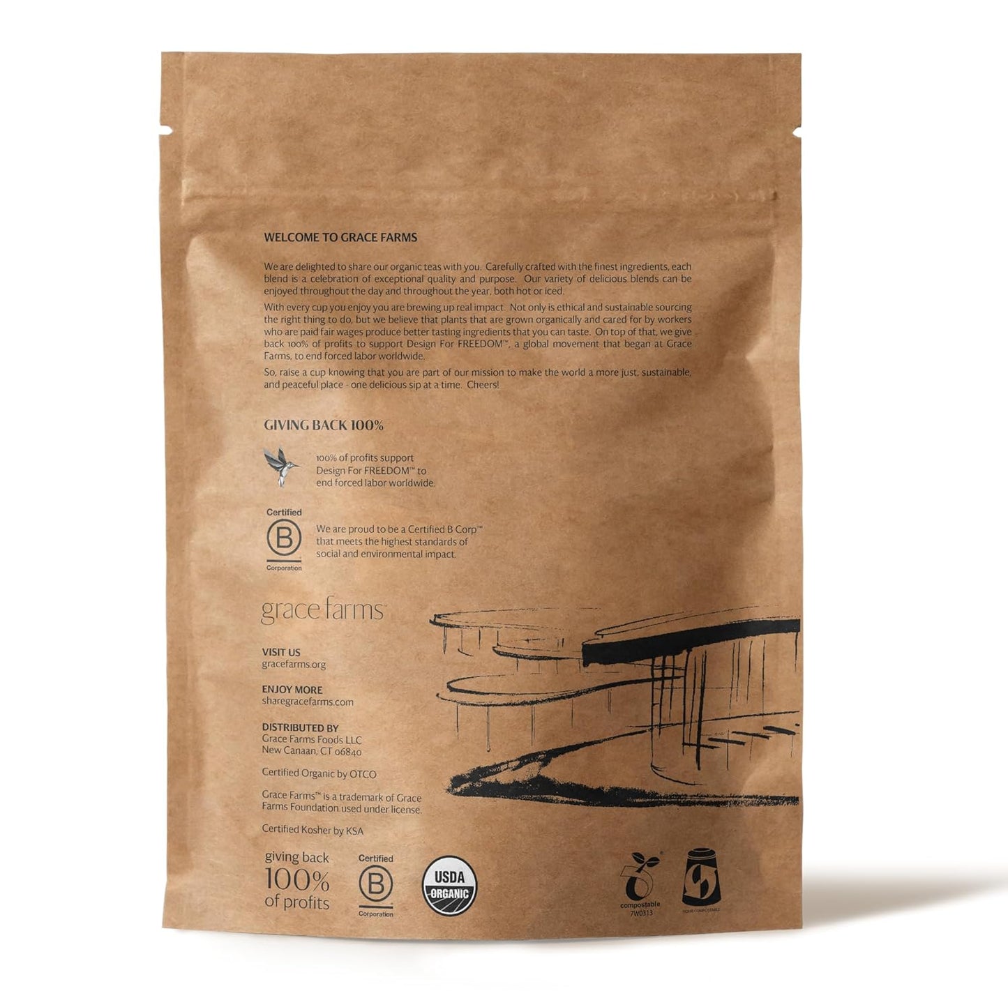 Grace Farms CLASSIC ORGANIC ICED TEA (Twelve 1qt. Brew Bags, 3 Gallons) | Premium Bold & Brisk | Easy Cold Brew 3 Gallons | Gives Back 100% of Profits