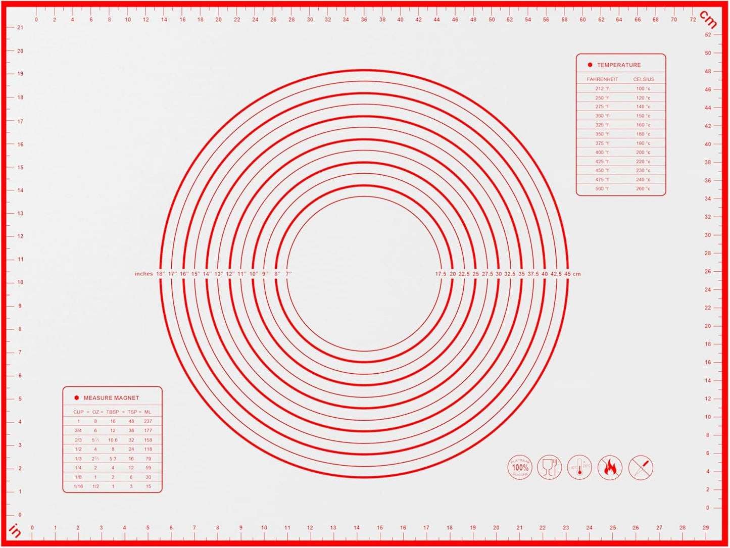 BlueBark 1 PCS - 24"L x 24"W Non-stick Silicone Baking Mat for Pastry & Dough, Sourdough Bread Making Tools, Kitchen Counter, Cooking Enthusiasts