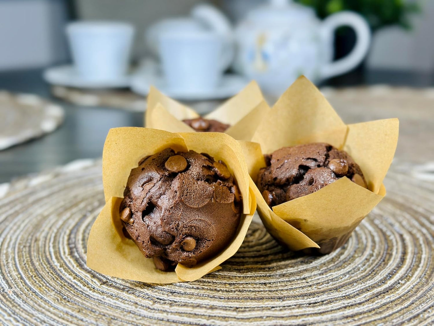 Molibake Chocolate Muffin Mix - Pack of 2 – Premium Chocolate Muffin Baking Mix with Cocoa Powder and Real Chips for Home Oven and Maker – 14 oz – Easy-to-Use Mix for Fluffy, Bakery-Style Homemade