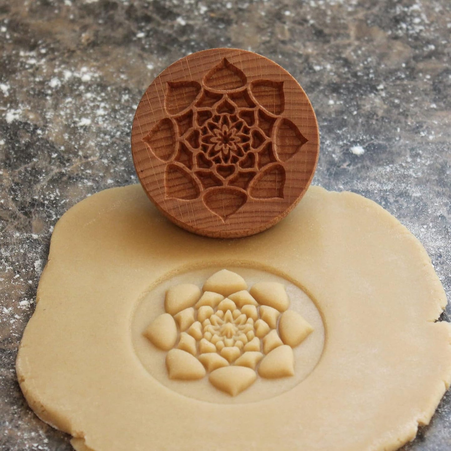 Wood Cookie Stamp, 2.5 Inch (Lotus Mandala CS-055)