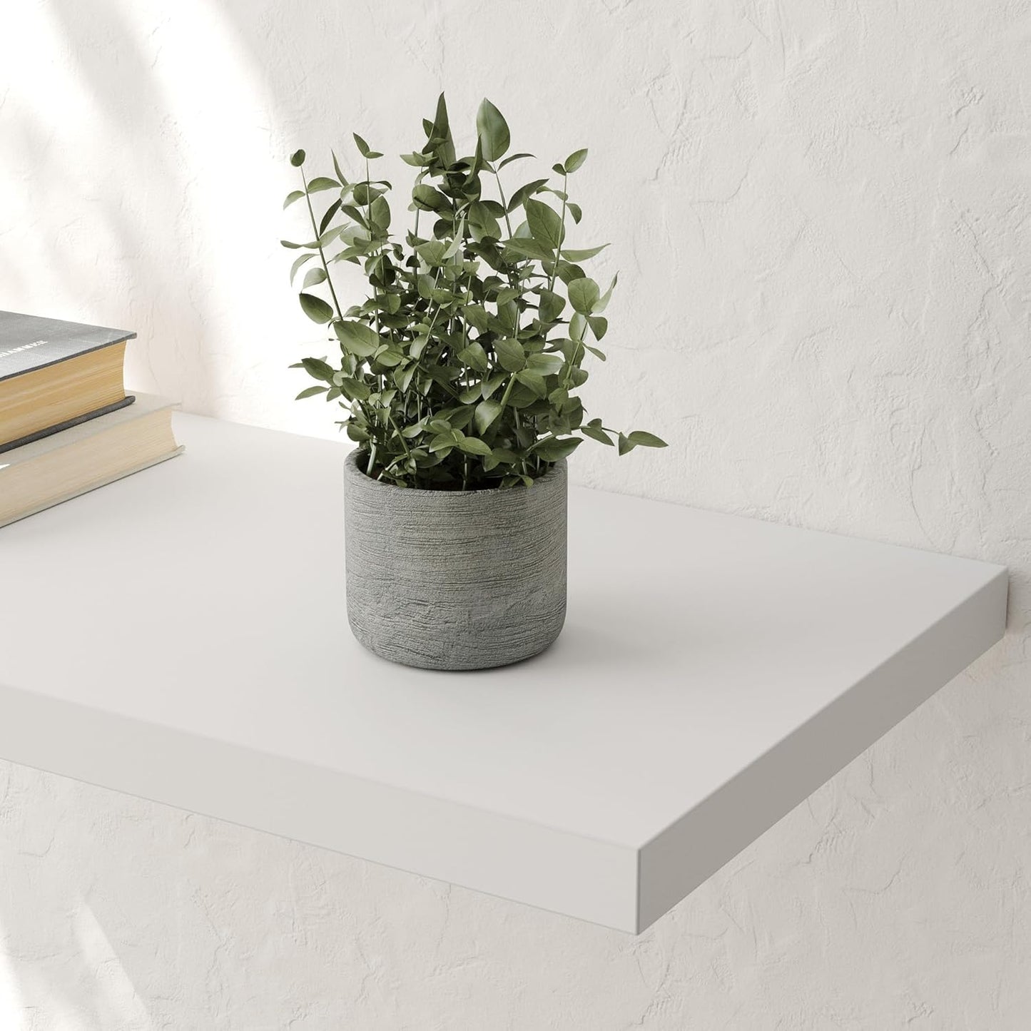 Wall Shelf Set of 2, White Floating Shelves 30 in W x 10 in D x 1 in H, Wooden Floating Wall Shelf with Invisible Brackets for Living Room/Bedroom/Bathroom/Kitchen Storage and Decor