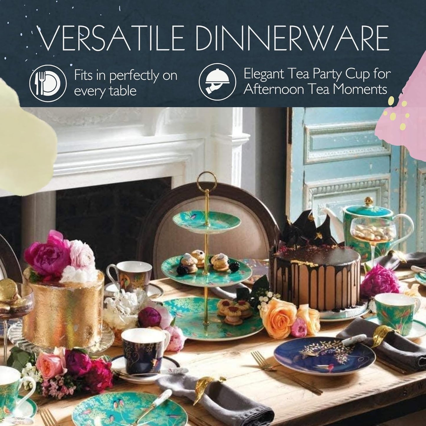 Portmeirion Sara Miller Chelsea Mug, Dark Grey - Elegant 12oz Fine China Cup with 22K Gold Details - Tea Time Chinaware for Afternoon Tea Presentation, Gift-Boxed Drinkware