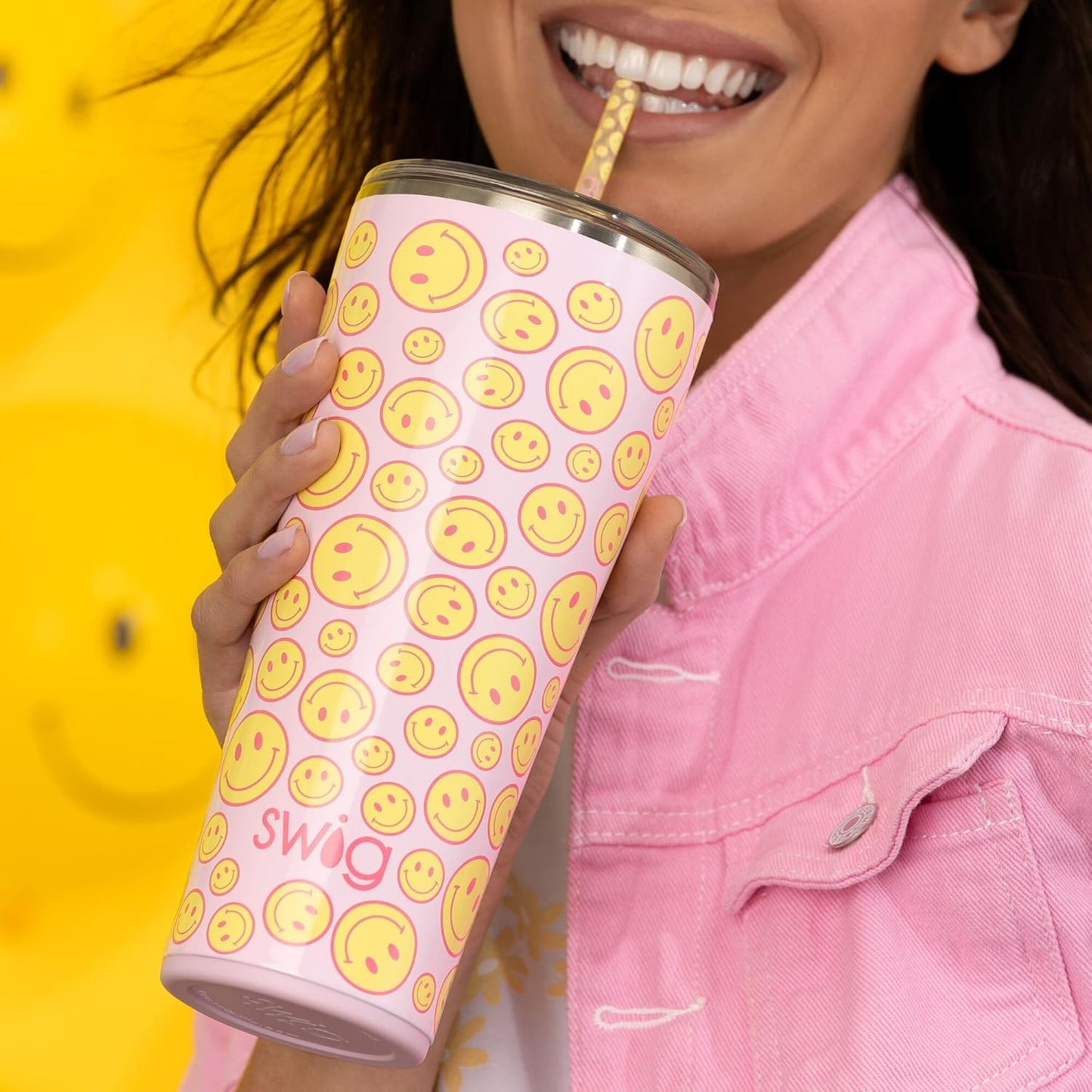 Swig Life Reusable Straws Red, White & Blue Glitter Tall Straw Set & Cleaning Brush, Each Straw is 10.25 inch Long (Fits Swig Life 20oz Tumblers, 22oz, and 32oz Tumblers)