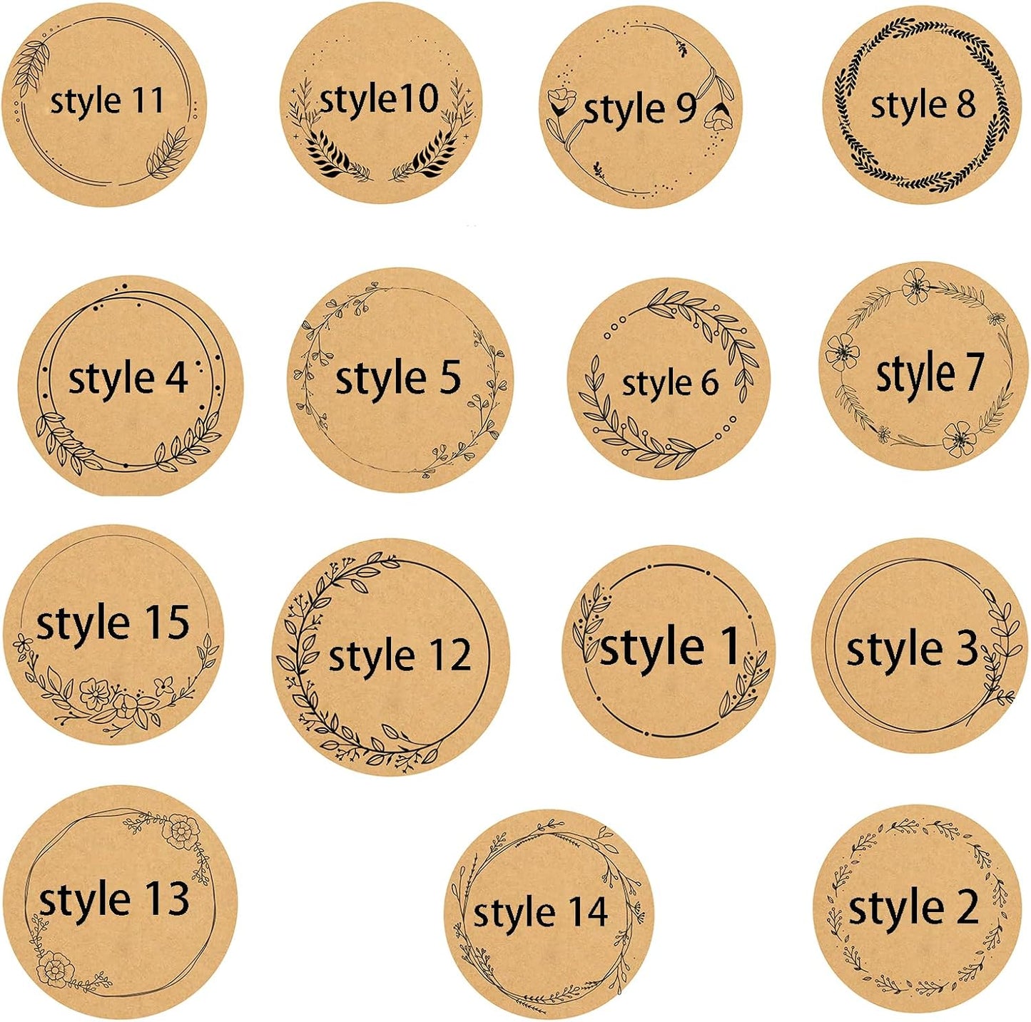 Custom Stickers Kraft Paper Labels Personalized Withe Text, Business Logo Customized Food Jars Labels Bakery Label Sticker Package Favor Canning Circle 100pcs (Style 6)