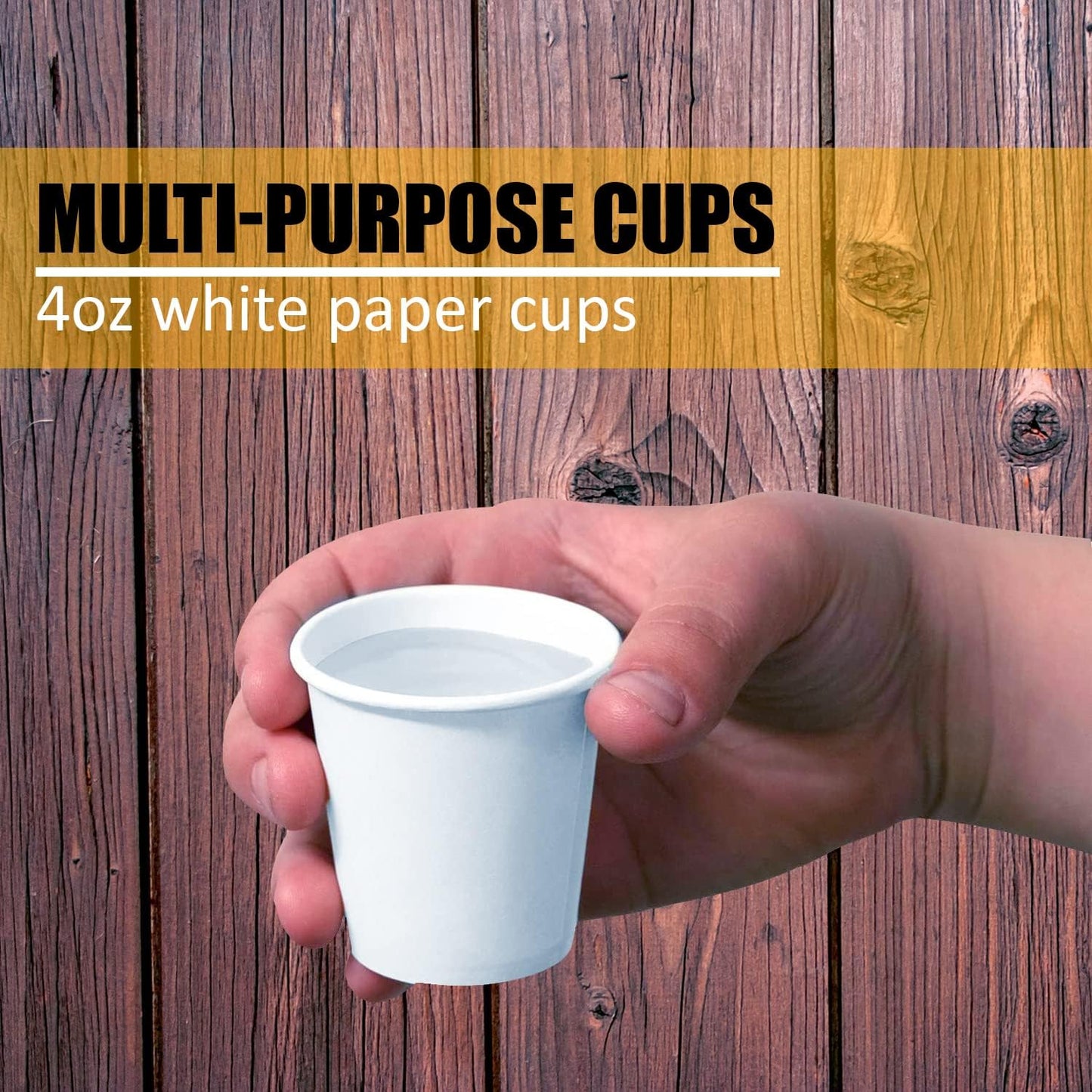 Smygoods White Disposable Paper Coffee Cups with Lids (4 OZ, 100 Count) For Hot Beverages, Tea, Espresso, Cocoa - To Go Drink Containers, Café & Office