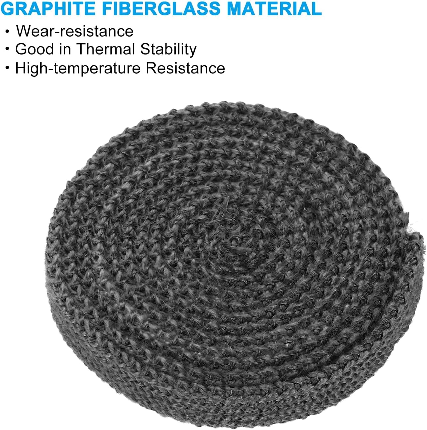 PATIKIL Wood Stove Gasket, 2Pcs 9/16" x 1/8" x 73" Flat Graphite Fiberglass High-Temperature Resistance Seal Rope for Stoves Fireplace Door, Black