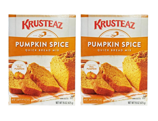 Krusteaz Baking Mix, Pumpkin Spice Quick Bread Mix, Made with Real Pumpkin & No Artificial Flavors, 15 Ounce Box (Pack of 2)