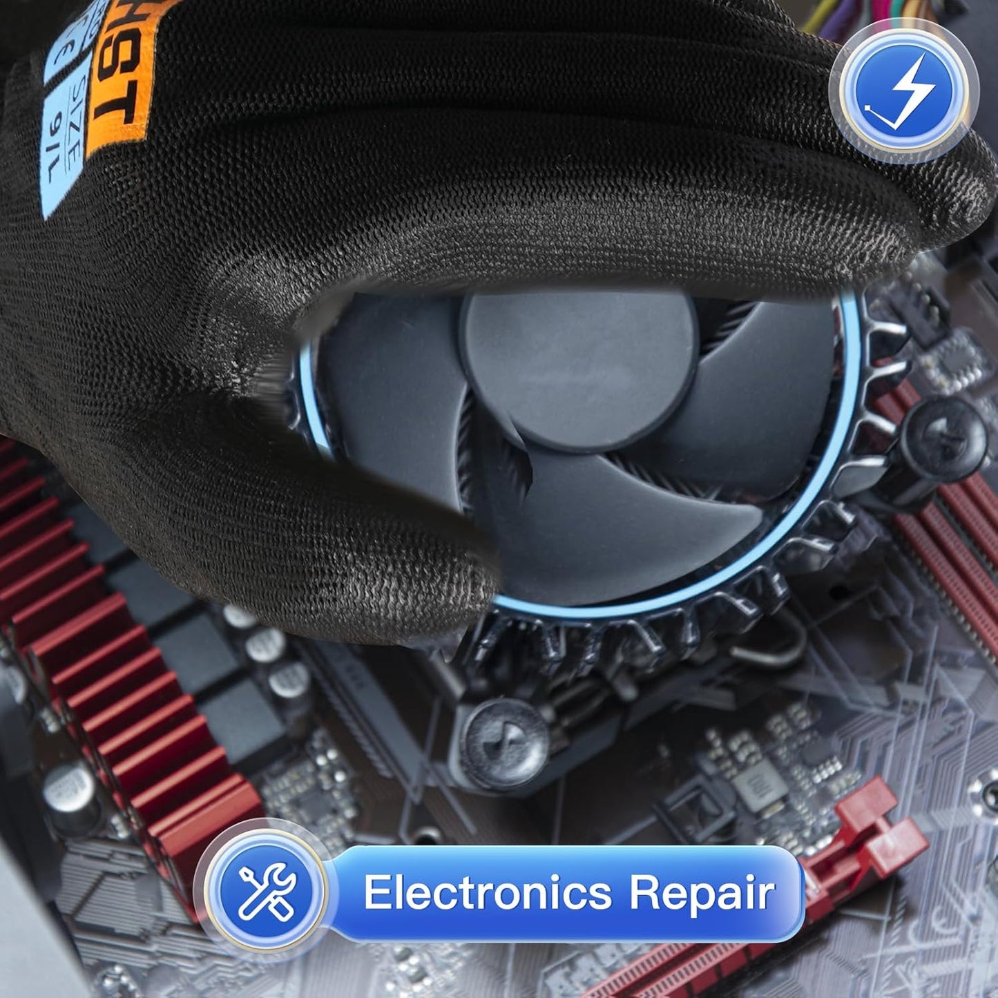 PU Coated Safety Work Gloves, 12 Pairs Work Gloves Mechanic Working Seamless Knit Glove with Polyurethane Coated Smooth