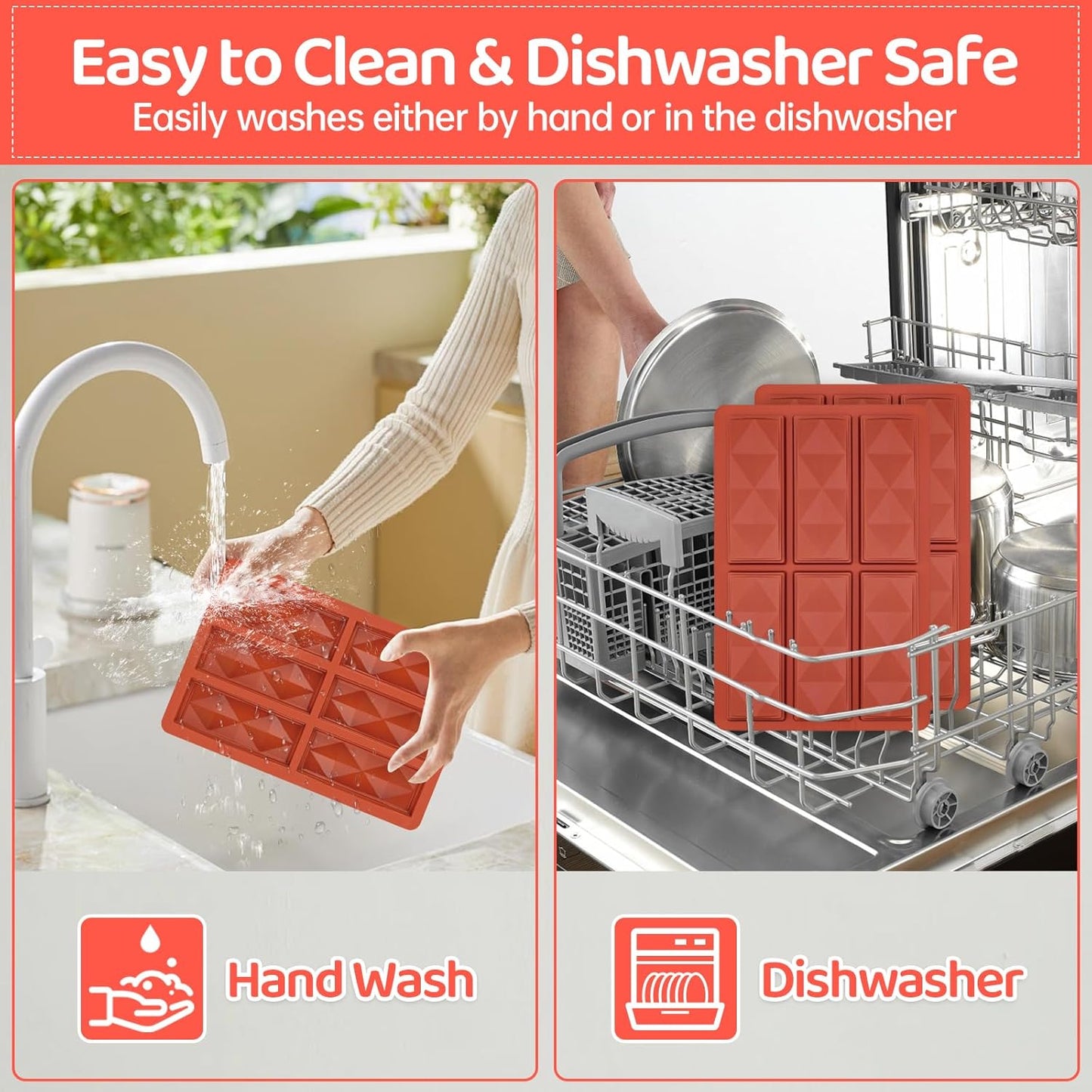 Chocolate Bar Molds Mini Non Stick 2 Pack,Thick Food Silicone Mold for Stuffed Candy Dubai Knafeh Pistachio Granola Bar and Pastry Snacks