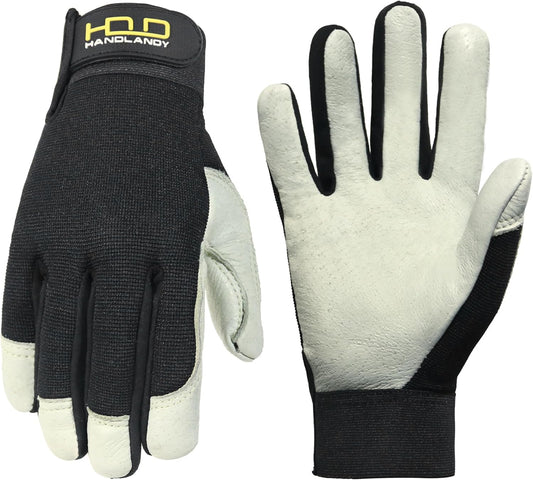 HANDLANDY Work Gloves for Men & Women, Utility Mechanic Working Gloves Touch Screen, Flexible Yard Work Gloves