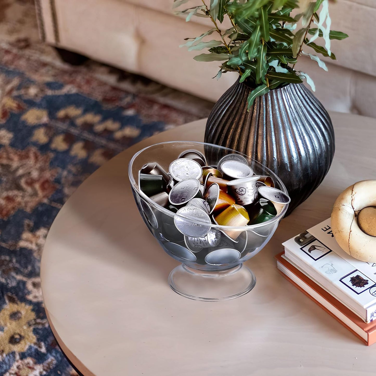 MOLFUJ Coffee Pod Holder, Clear K Cup Holder Plastic, Espresso Pod Holders for Counter Small, Pod Storage for K Cups, Vertuo Capsule Creamer Organizer for Coffee Bar