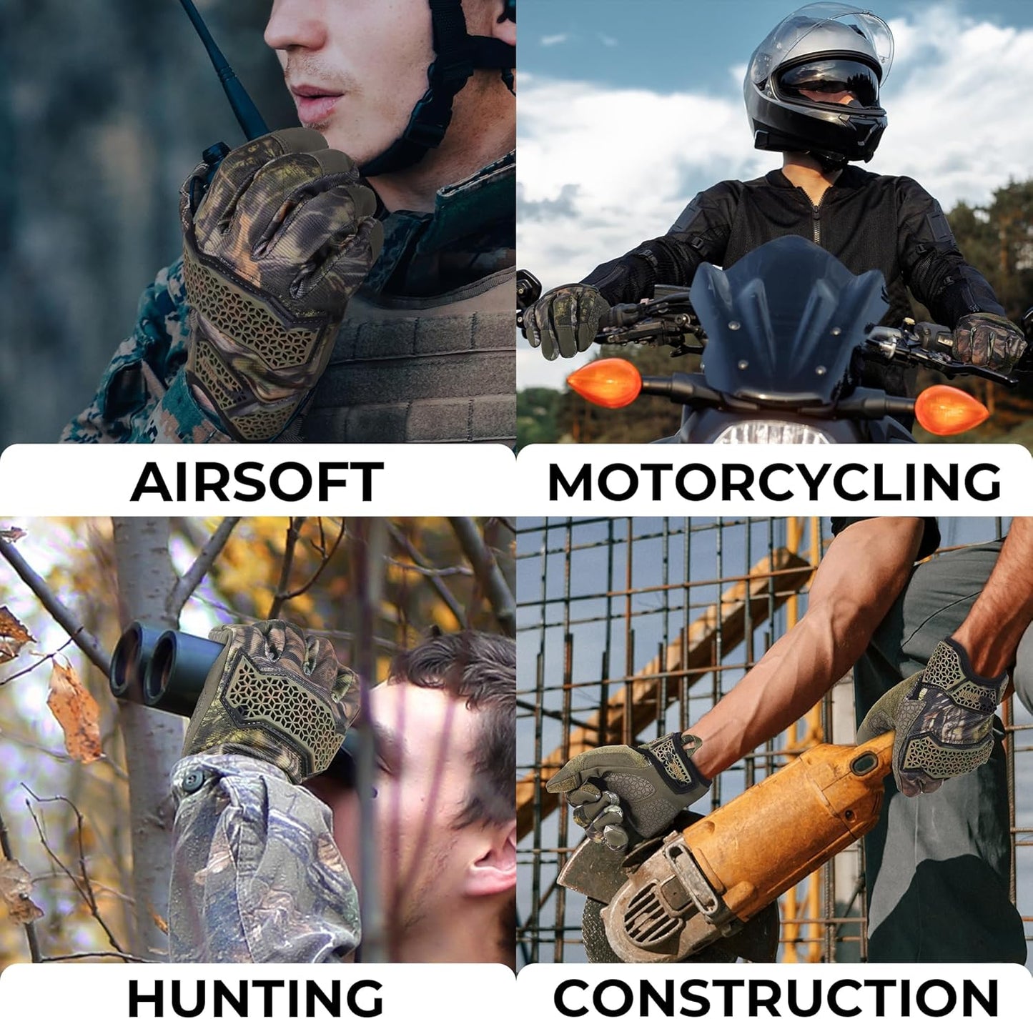 HANDLANDY Work Gloves for Men & Women, Utility Mechanic Working Gloves Touch Screen, Flexible Yard Work Gloves