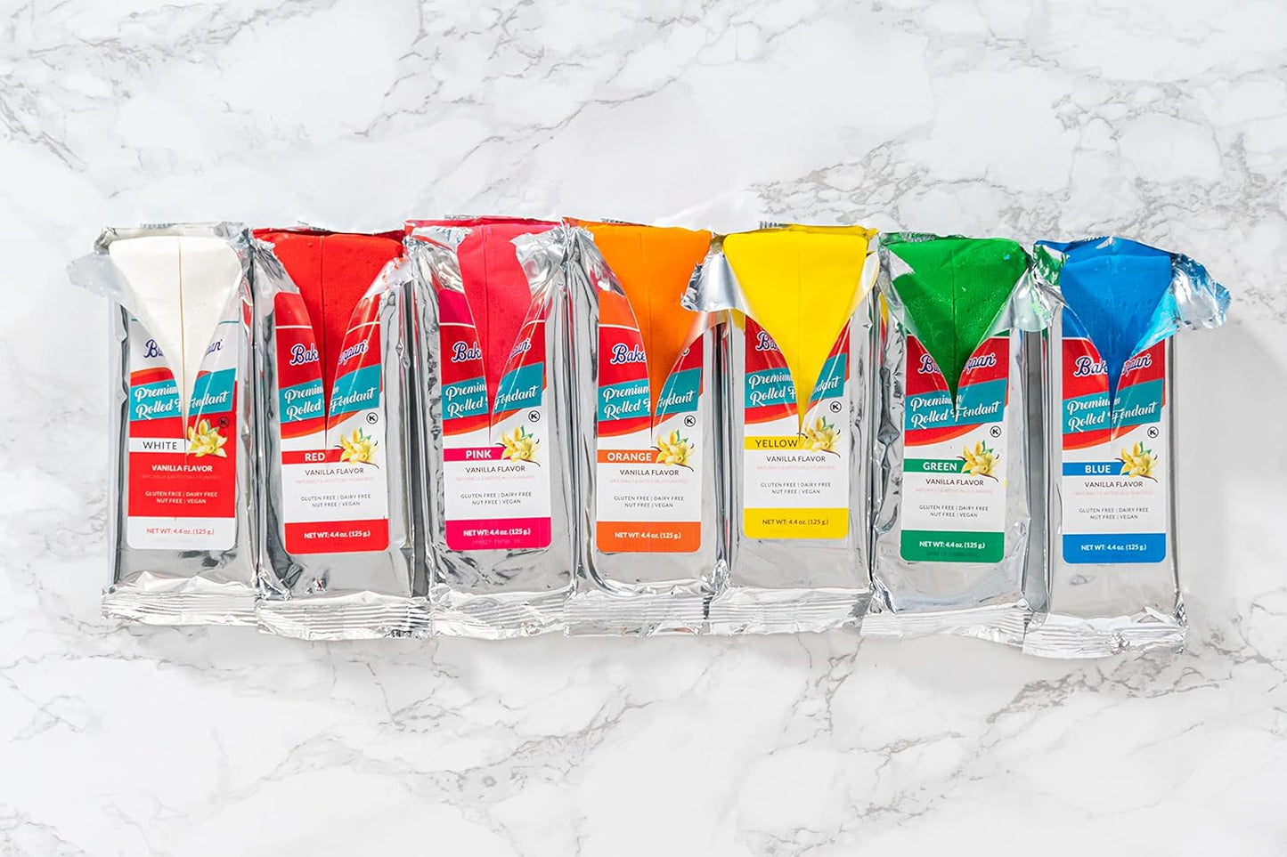 Bakerpan Premium Rolled Green Fondant for Cake Decorating - 1 Pound, Vanilla Flavor