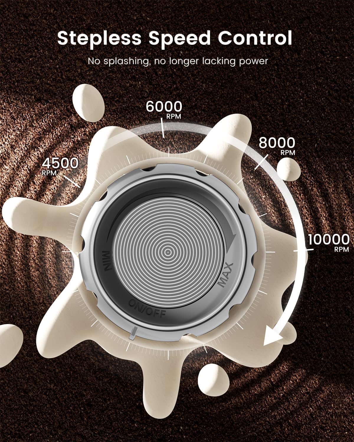 Maestri House Rechargeable Milk Frother with Stepless Speed Control, LunaFro Max Handheld Electric Foam Maker Waterproof Drink Mixer Foamer with Stand & Detachable Whisks for Lattes, Cappuccino