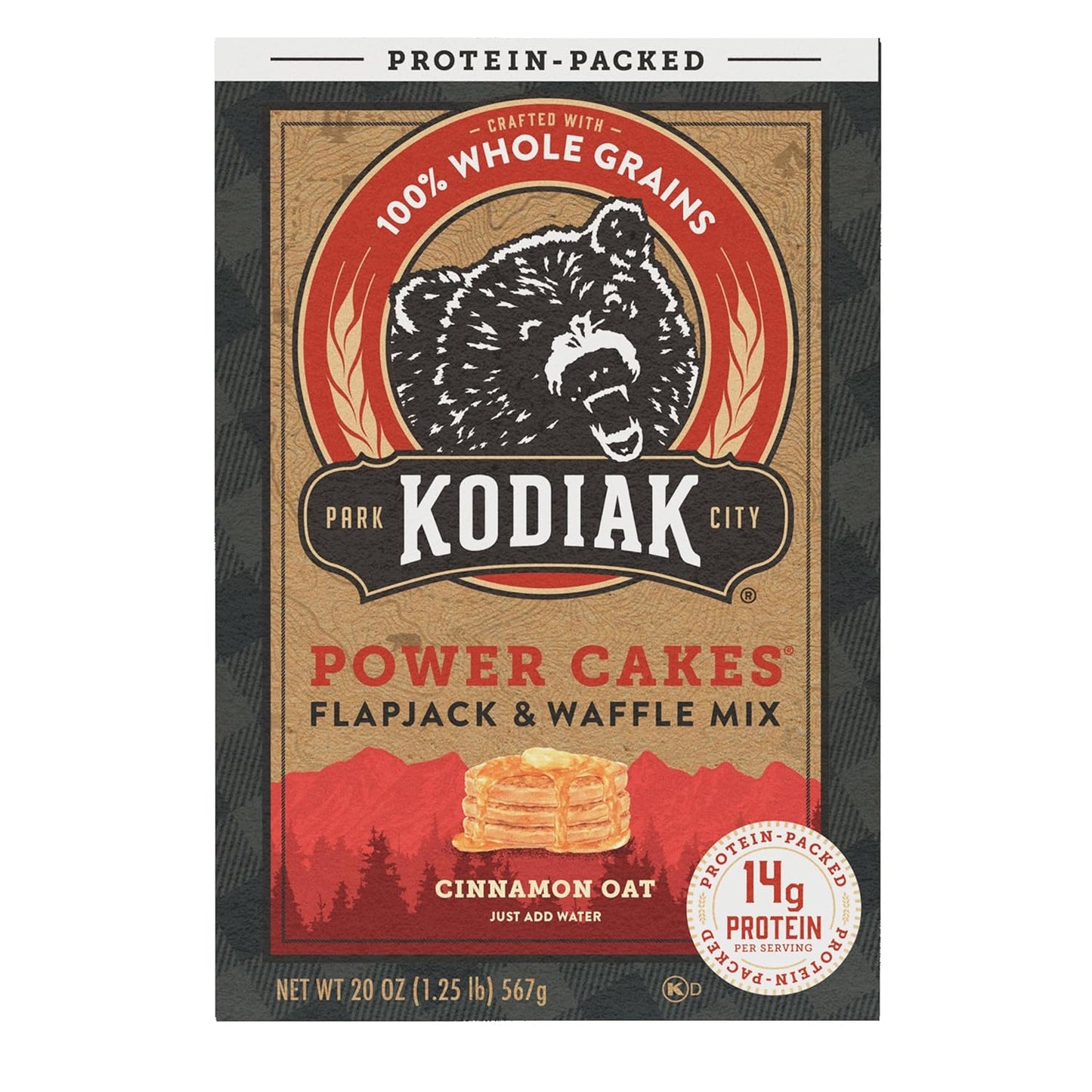 Kodiak Cakes Protein Pancake Power Cakes, Flapjack and Waffle Mix, Cinnamon Oat, 20 Ounce (Pack of 6) (10705599012683)