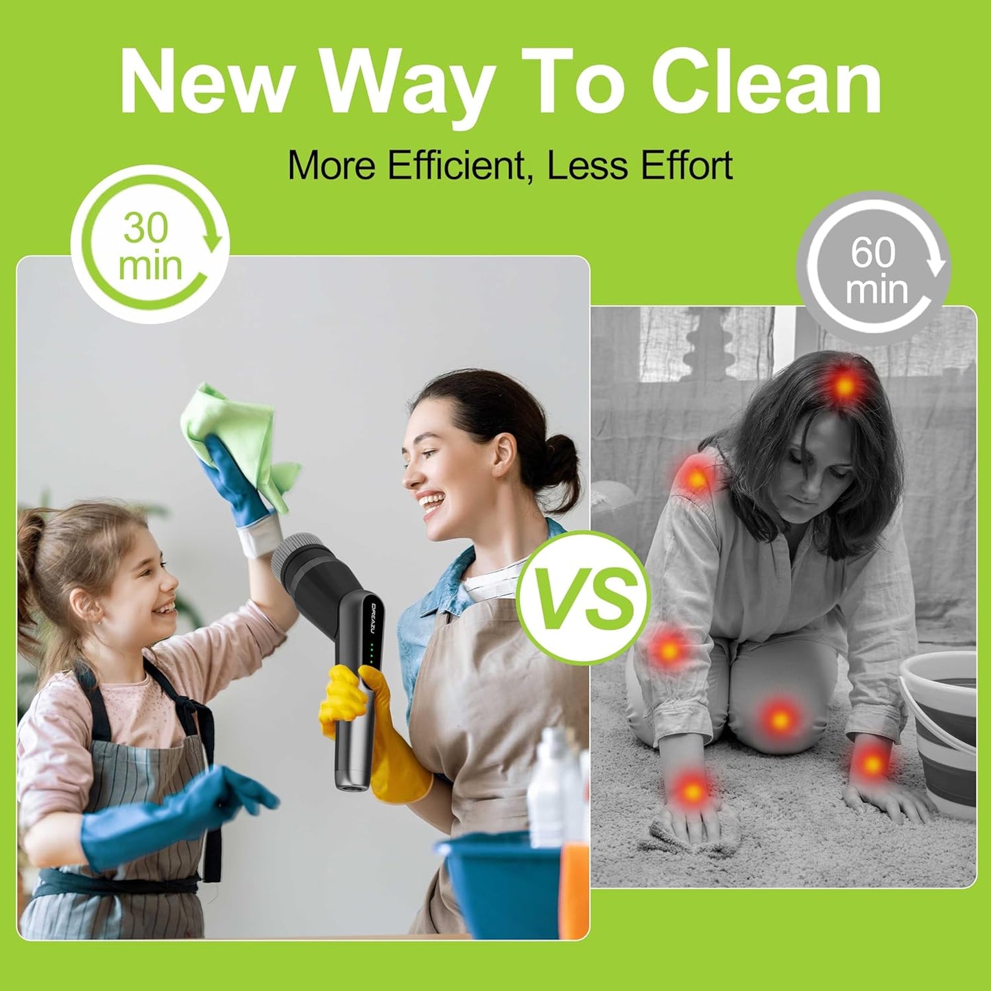 G2-Pro Electric Spin Scrubber - Upgraded 12-in-1 Scrubber Brush Electric, Retractable Handle & 2-Speed for Bathroom, Bathtub, Kitchen, Tile Floors（White/Gray Brush Head）