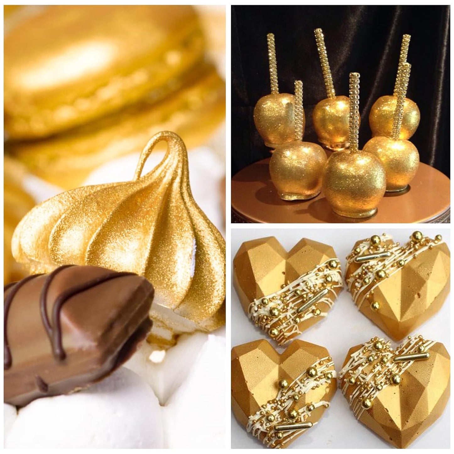 Edible Glitter - 30g Edible Luster Dust Metallic Food Grade Coloring Glitter for Drinks, Baking, Cake Decorating - Edible Dust Powder Shimmer Sprinkle Powder for Icing, Wine, Chocolate, Candy (Gold)