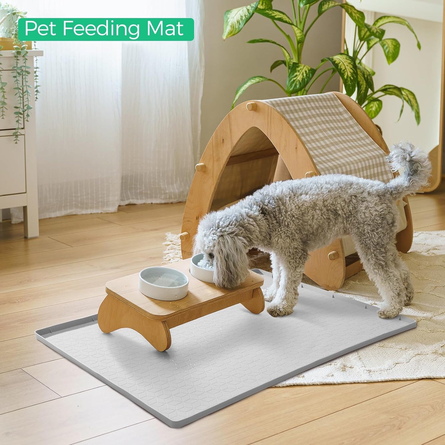 TRZZ Silicone Waterproof Under Sink Mat 28" x 19", Drip Tray and Cabinet Liner for Kitchen and Bathroom, Prevents Water Damage and Organizes Cabinets (Light Blue)