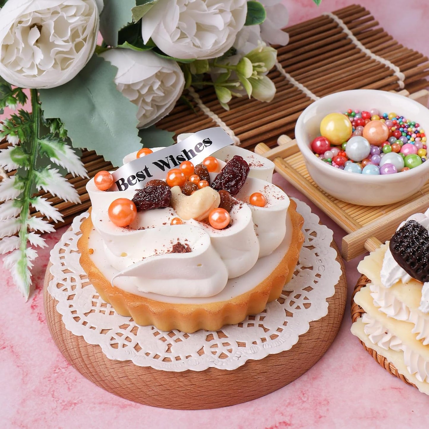 Yellow Edible Pearls for Cake Decorating, 6 Sizes Mix Sugar Sprinkles Cupcake Topping Cake Decorations, Wedding Party Christmas Supplies 4.6 oz