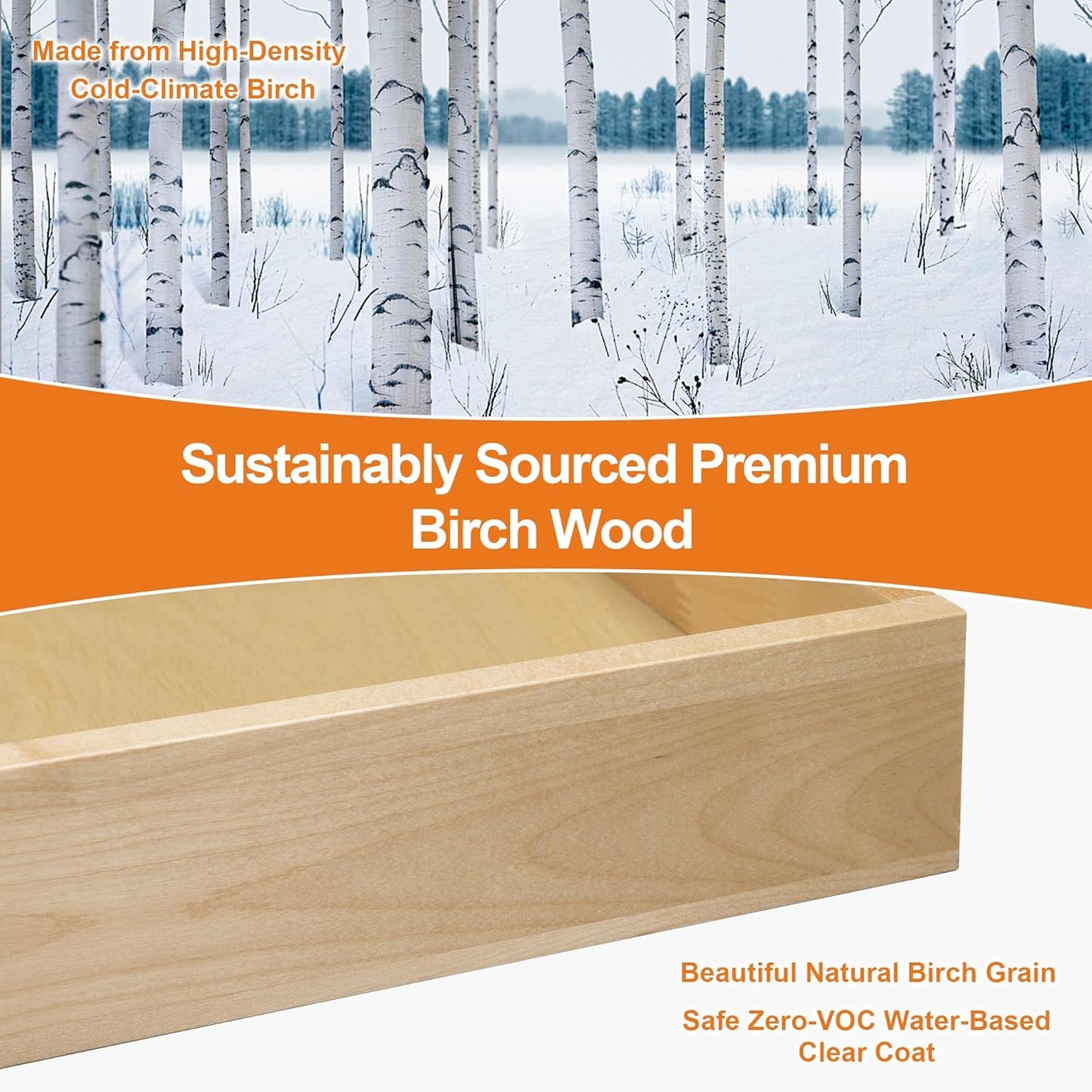 ALINE FURNITURE Pull Out Drawers for Cabinets Birch Wood, 33" W X 21" D Soft Close Slide Out Drawer for Kitchen Cabinets, Pull-out Shelves, Sliding Shelf for Pantry Cabinet Organizer