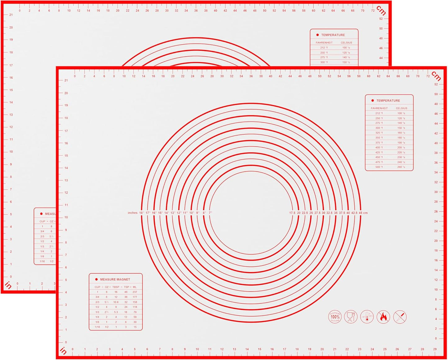 BlueBark 2 PCS - 28"L x 20"W Non-stick Silicone Baking Mat for Pastry & Dough, Sourdough Bread Making Tools, Kitchen Counter, Cooking Enthusiasts