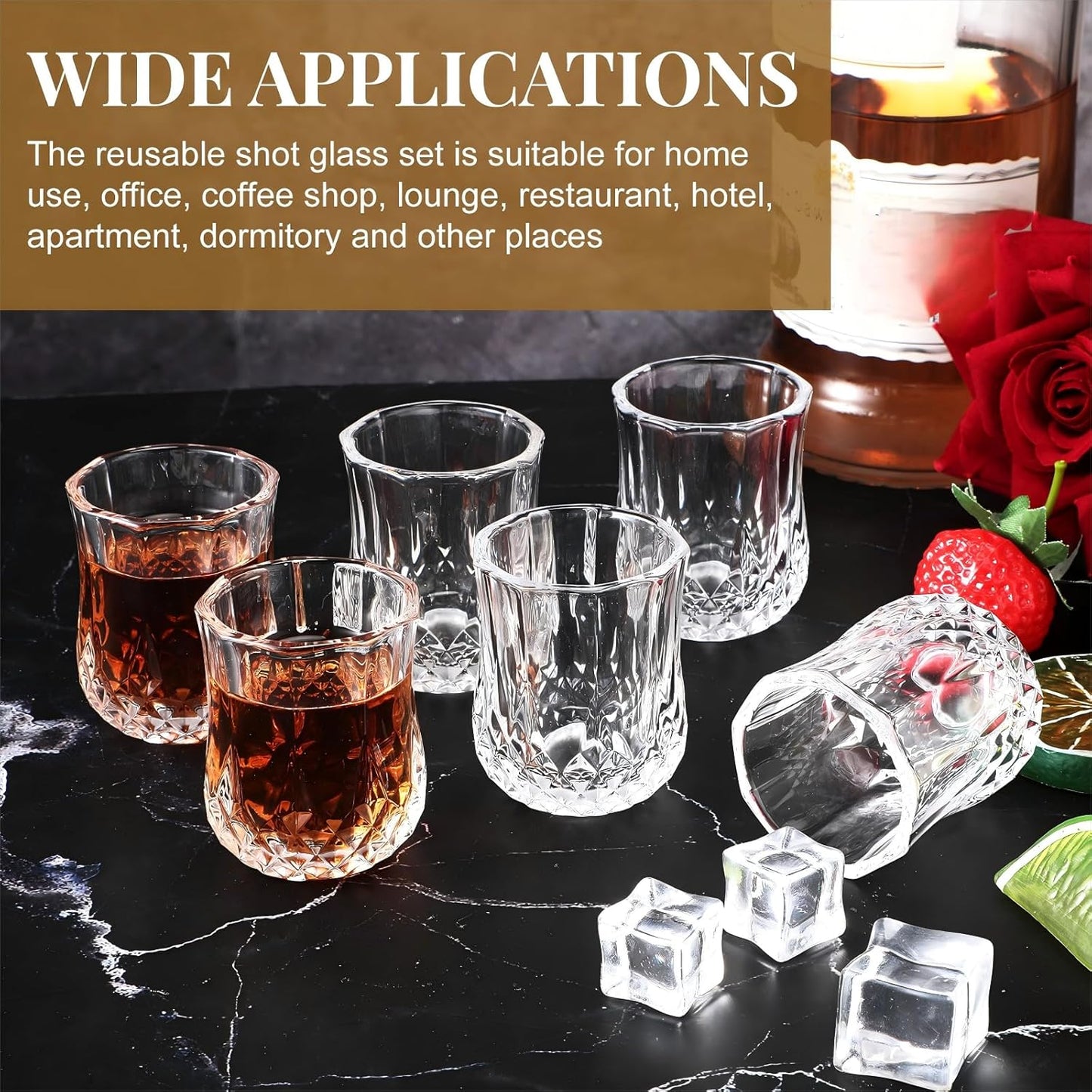 Meanplan 1.7oz Mini Shot Glasses Set Tasting Glasses Heavy Base Clear Shot cup Cute Cordial Mini Wine cups for Serving Whiskey, Wine, Juice(36 Pcs)