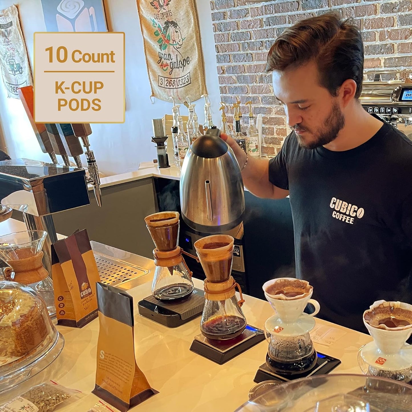 Tanzanian Peaberry Coffee, Single Serve Coffee Pods, Premium Tanzania Peaberry Single Origin Fresh Roasted Coffee | K-Cup Compatible Brewers | Cubico Coffee | 10 Count