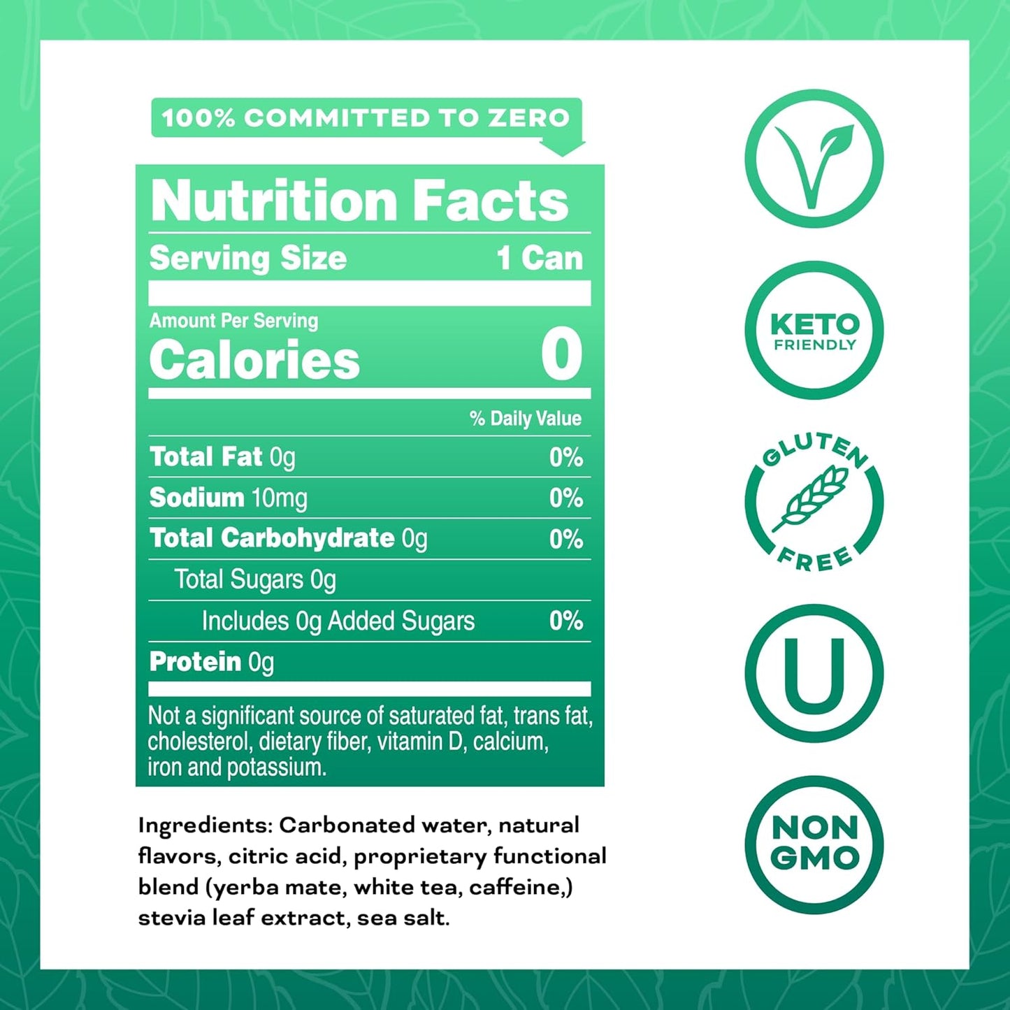 Yerbaé Watermelon Strawberry Functional Energy Drink - 0 Sugar, 0 Calories, 0 Carbs. Yerbae is Energized by Yerba Mate, Plant-Based, Healthy Alternative to Sugary Energy Drinks, 16oz cans (12 Pack)