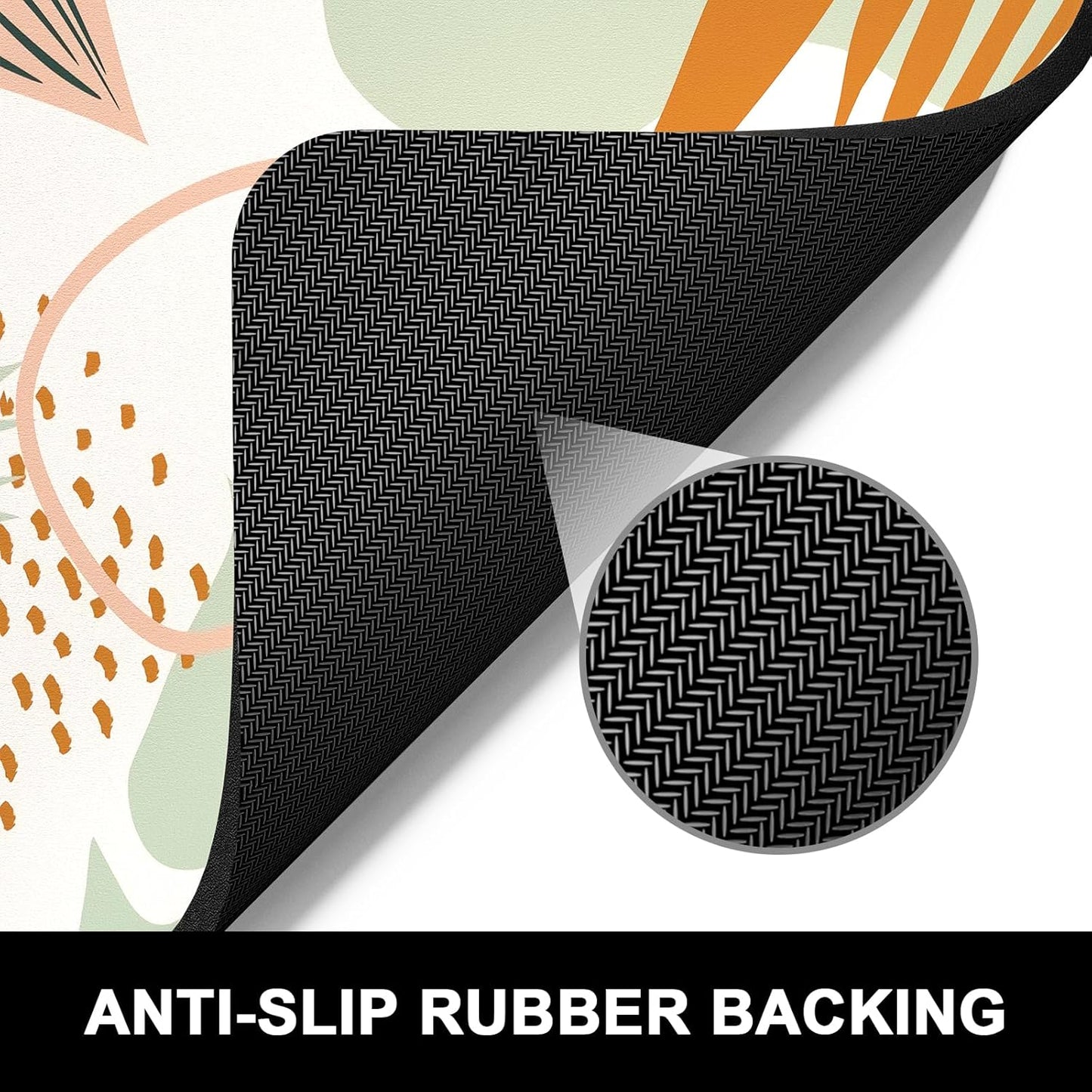 Rnivvi Dish Drying Mat for Kitchen Counter, 16 x 18" Cute Boho Theme Absorbent Heat Resistant Drying Pad with Non-slip Rubber, Coffee Bar Mats for Coffee Machine Dish Rack, Tropical Leaves