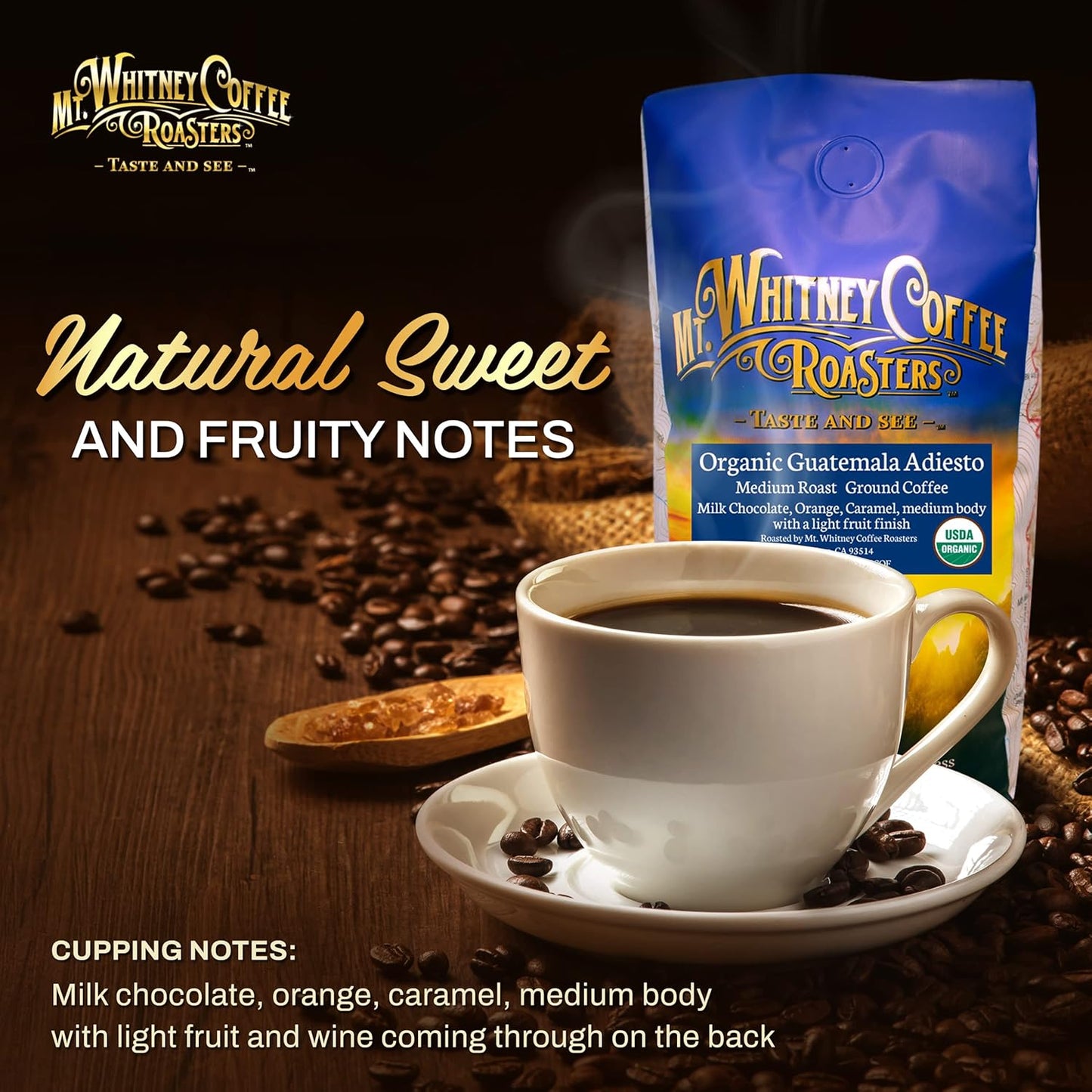 Mt. Whitney Guatemala Adiesto Cooperative Organic Low Acid Coffee (Ground, 5 lb)