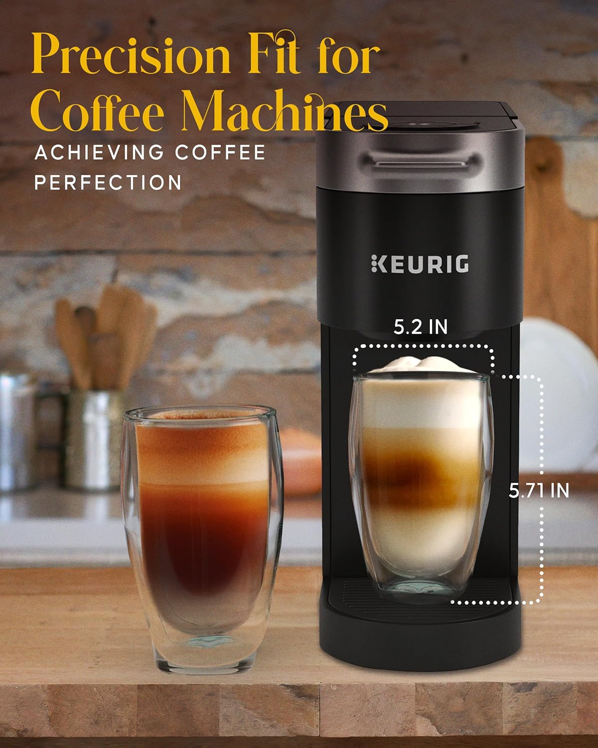 Kitchables Double Walled Glass Coffee Mugs Set of 2, 15oz Insulated Glass Coffee Mugs for Cappuccino, Latte, Tea, Espresso - Latte Cup - Tazas Para Cafe