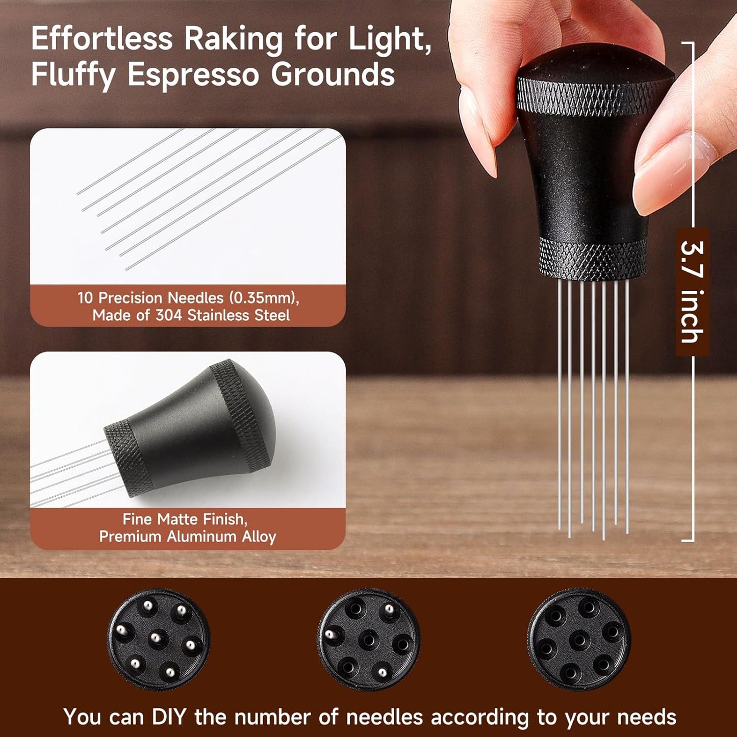 KitchenTour Espresso Accessories Kit 53.5mm, WDT Tool, Dosing Funnel and Puck Screen Set, 304 Stainless Steel Needle Coffee Distribution Stirrer, Portafilter Dosing Ring for Barista 53.5mm