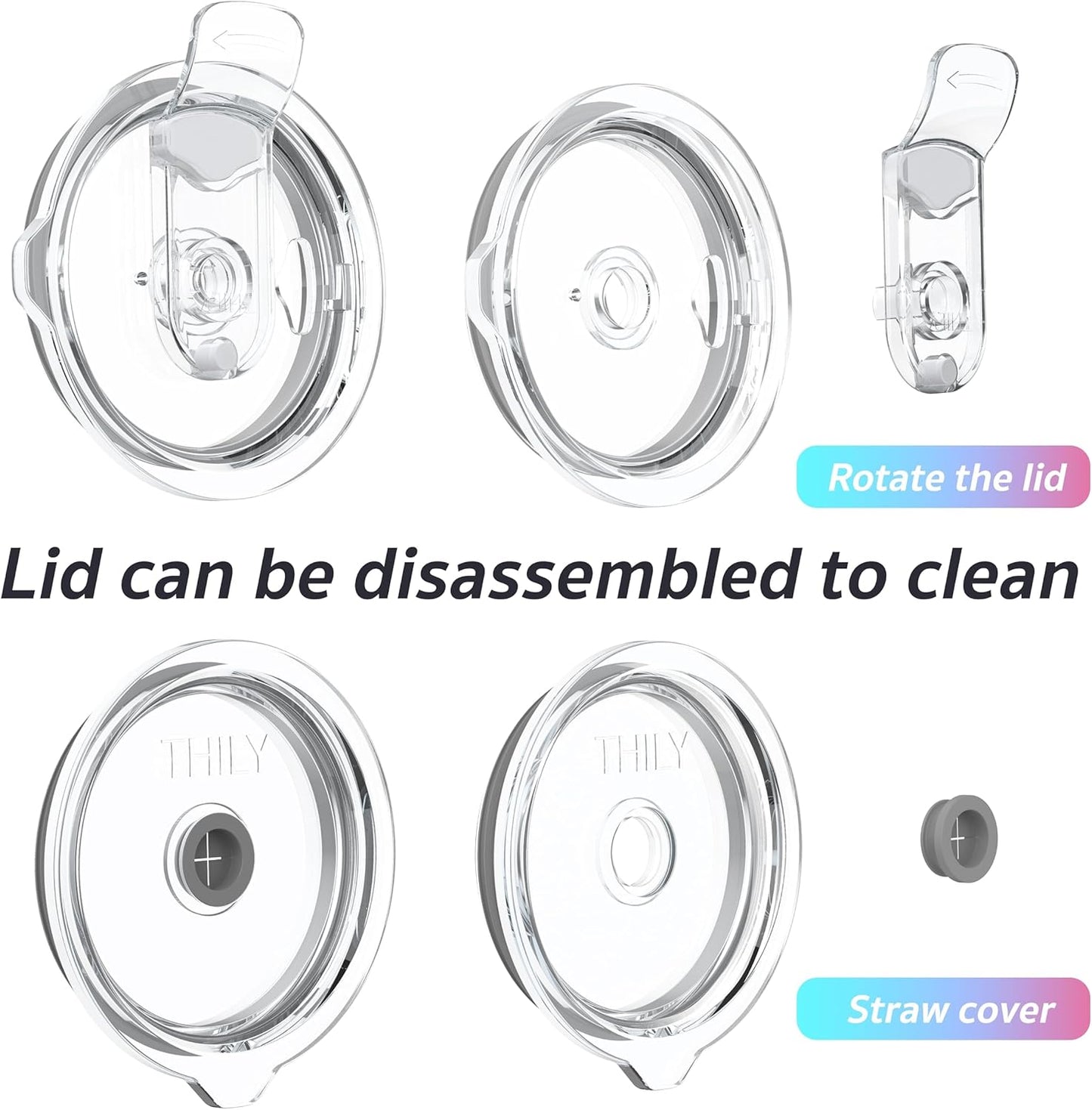 THILY Stainless Steel Vacuum Insulated Tumbler Travel Mug 26 oz Coffee Cup with 2 Lids and Straws, Splash Proof, Keep Ice Drinks Cold, Violet Leaves