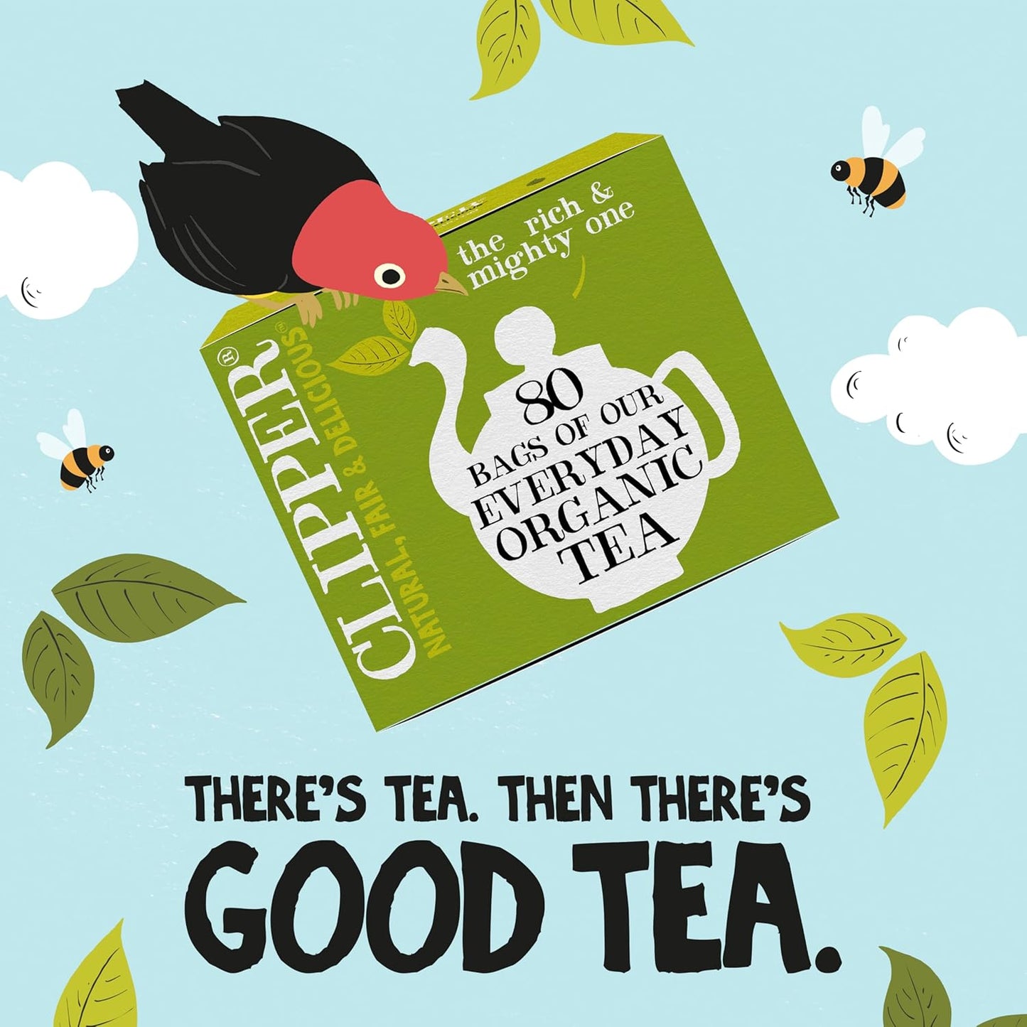 Clipper Tea Organic Fairtrade Everyday - USDA Organic, Non-GMO, Fair Trade, Sustainable Caffeinated British Tea, 4 Pack, 320 Unbleached Tea Bags - New Foil Free 100% recyclable packaging