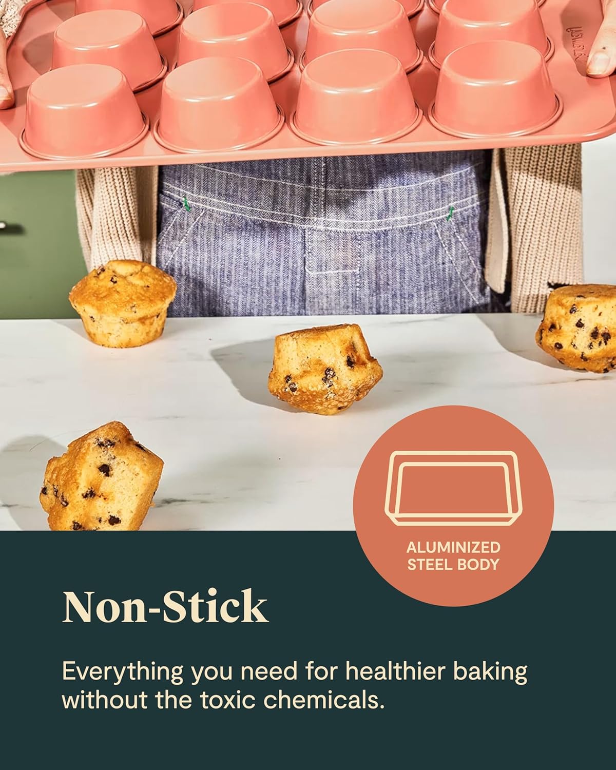 Caraway Nonstick Ceramic Bakeware Set (5 Pieces) - Baking Sheets, Assorted Baking Pans & Storage - Aluminized Steel Body - Non Toxic, PTFE & PFOA Free - Gray