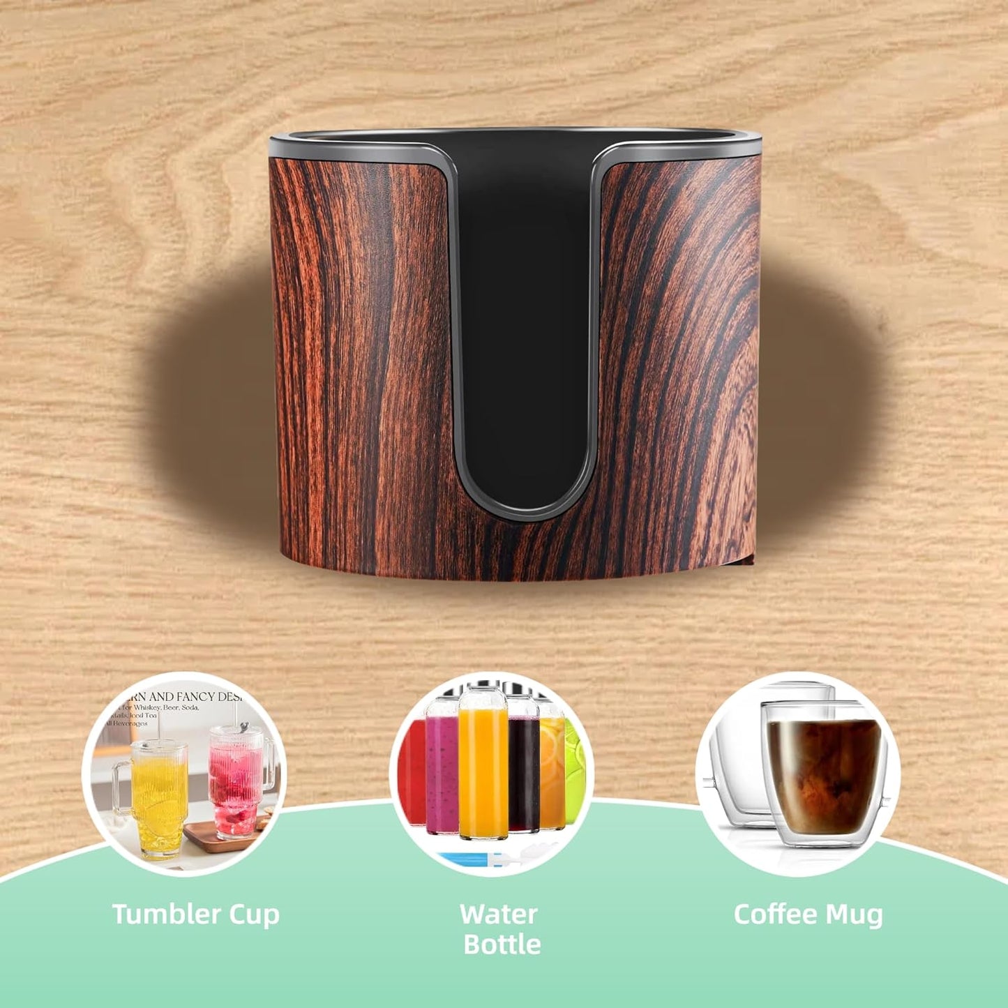 2pcs Cup Holder for Desk (2PCS Walnut Design)