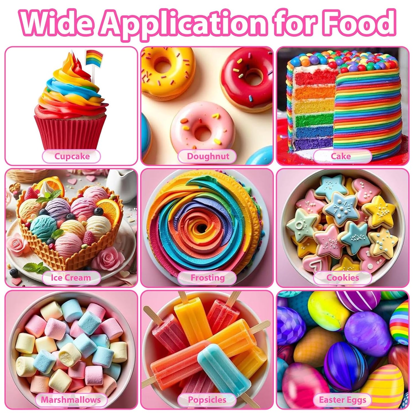 12 Color Gel Food Coloring Liquid Set-KATSPRO Food Grade Tasteless Vibrant Kids Food Coloring Dye for Baking Icing Cake Decorating Cookie Fondant, Frosting, Cookies, Christmas Baking, Easter Egg and DIY Supplies Kit - 0.25 Fl.oz(6ml)/Bottles