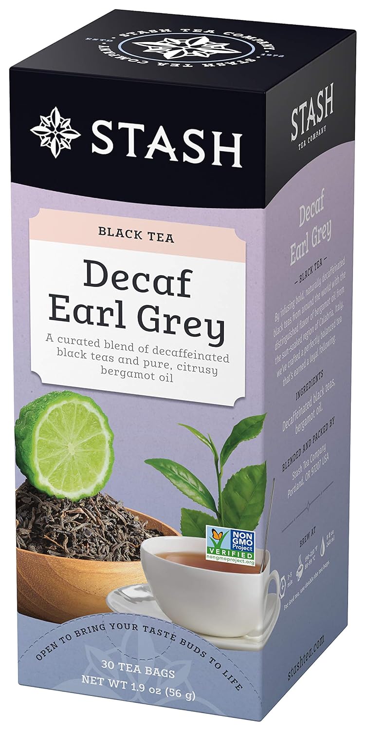 Stash Tea Decaf Earl Grey Black Tea, 6 Boxes of 30 Tea Bags Each (180 Tea Bags Total)
