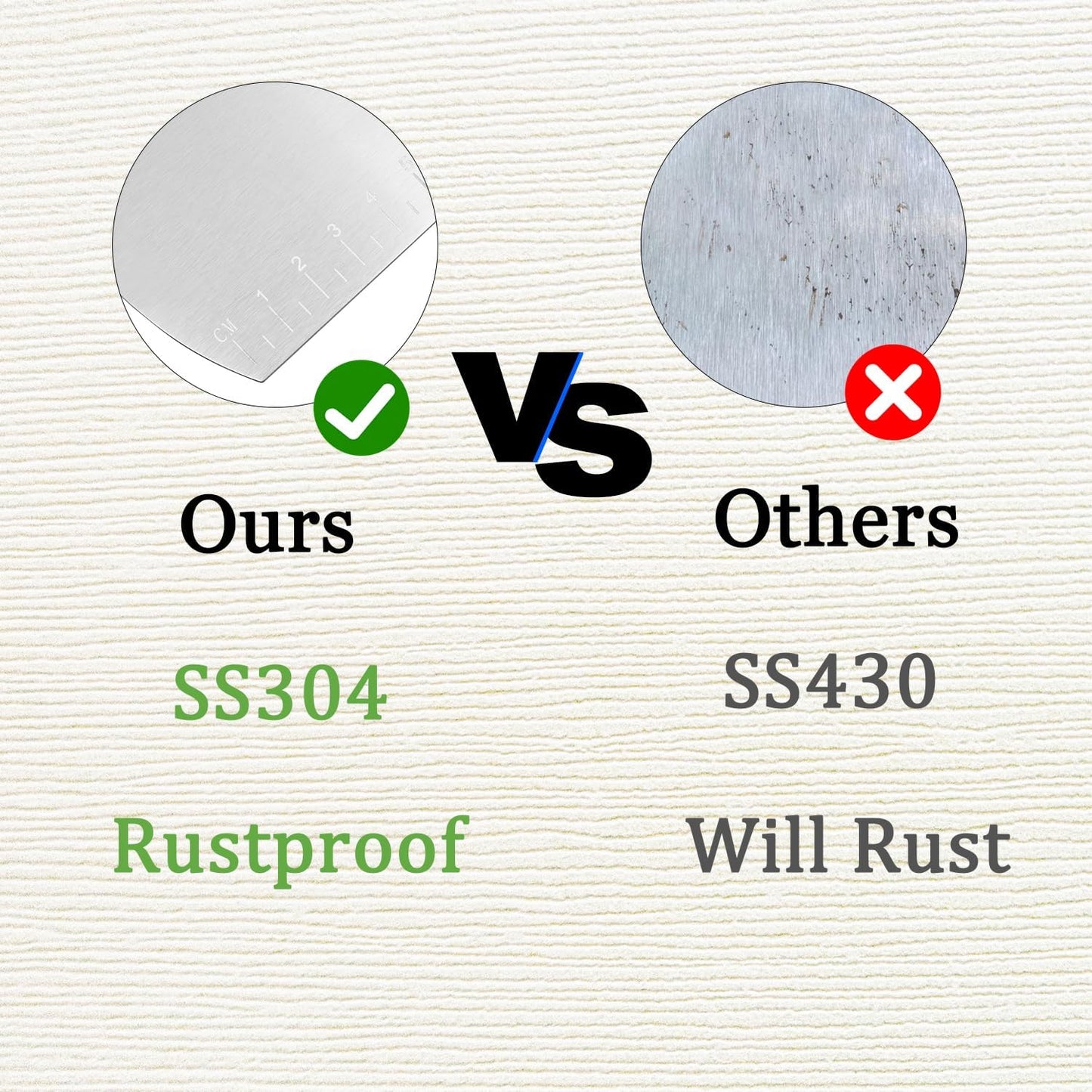 Kichwit 2 Pack 304 Stainless Steel Grill Scrapers with Wood Handle, Dough Scraper, Cake & Pizza Cutter, Multi-Purpose Scraper Tool for Kitchen